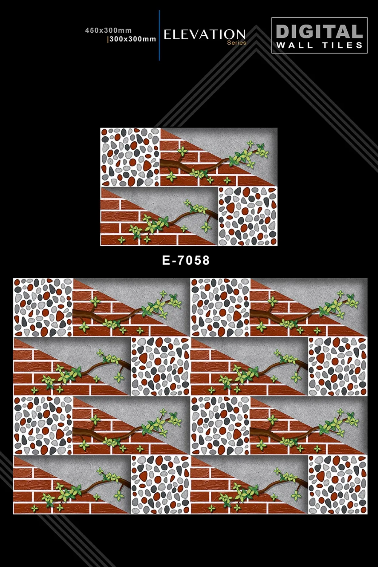 12 X 18 New Elevation E 4045 To E 9062 - Design 49 - 300x450mm Elevation