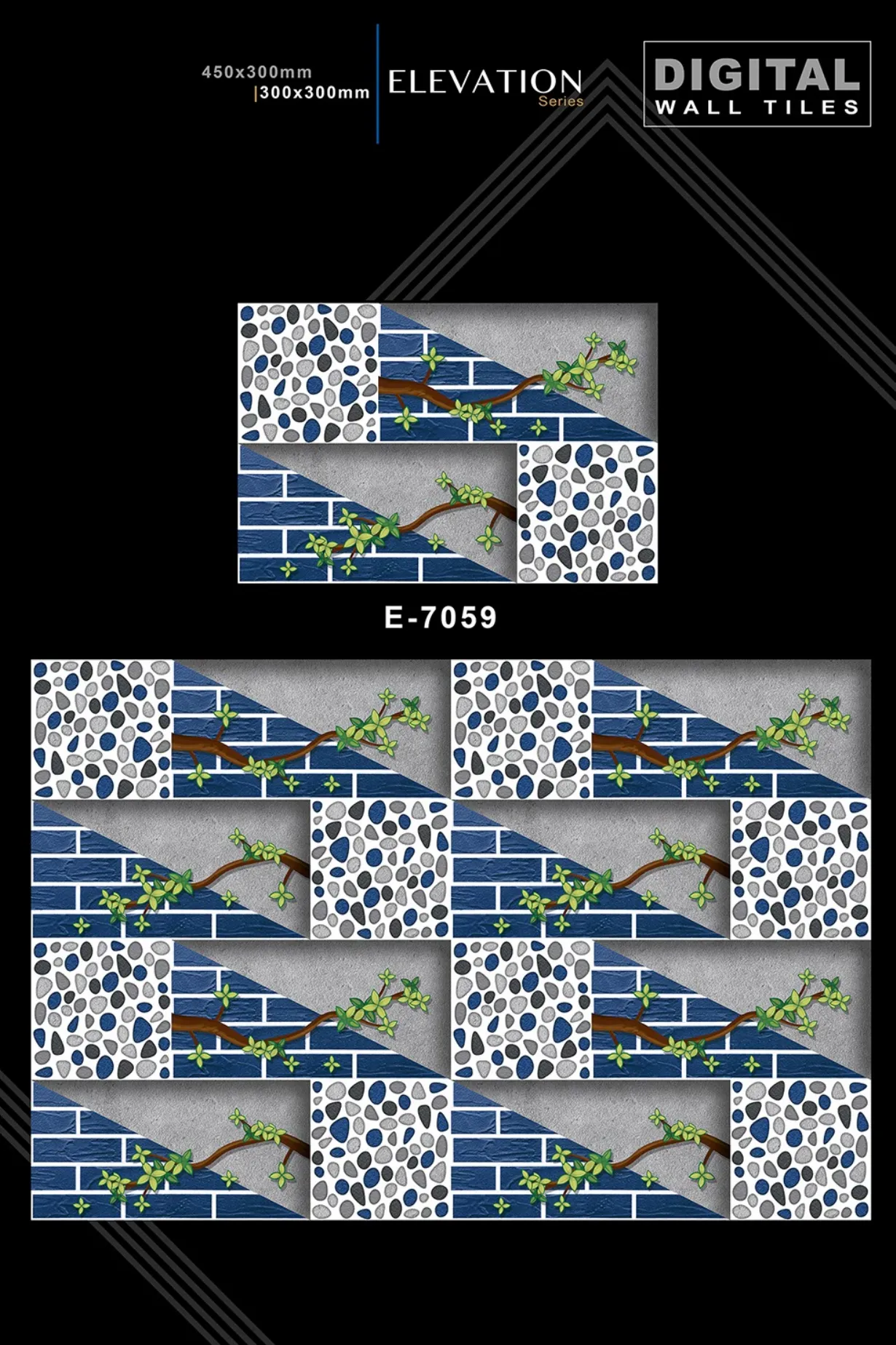 12 X 18 New Elevation E 4045 To E 9062 - Design 50 - 300x450mm Elevation