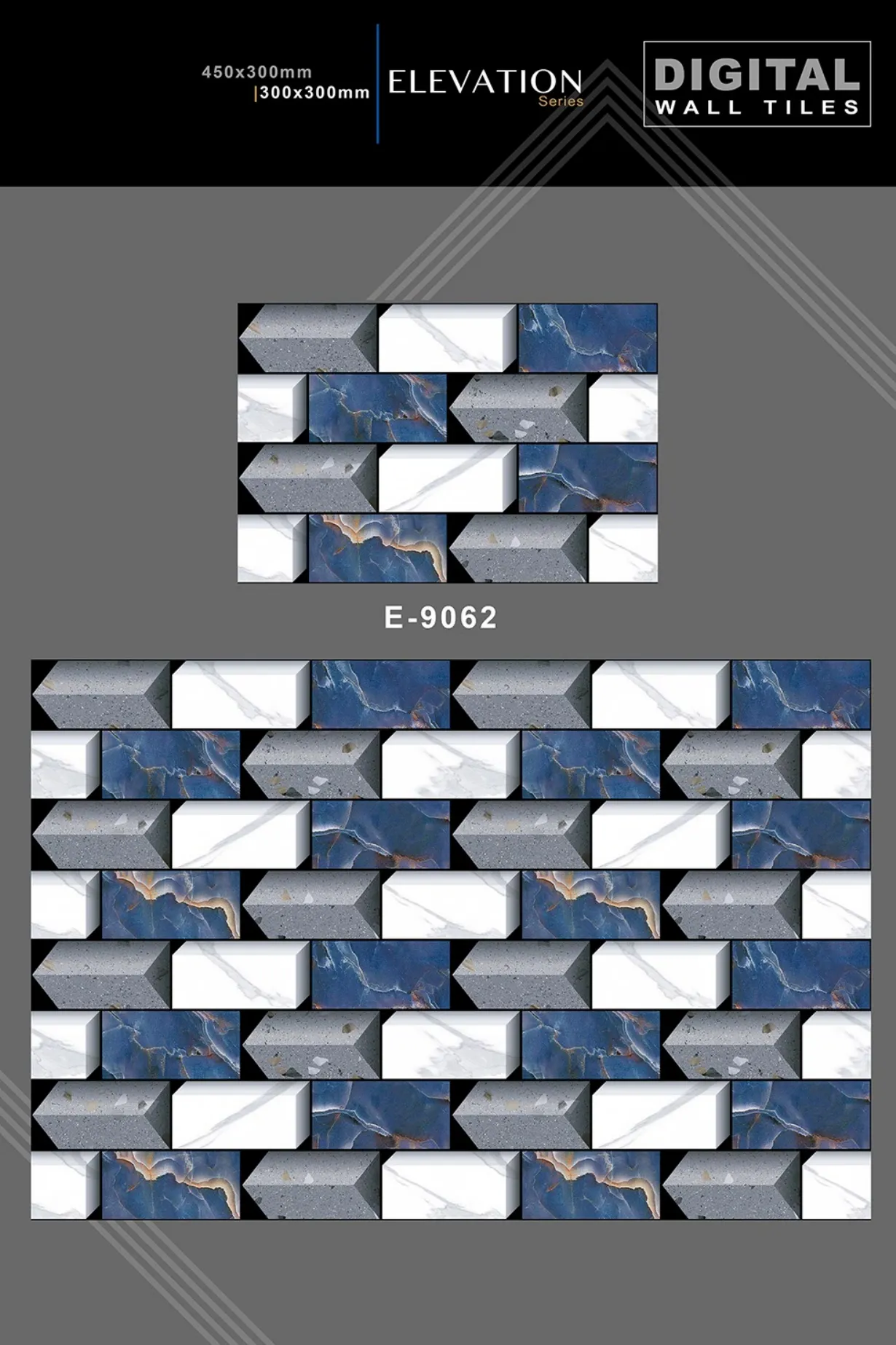 12 X 18 New Elevation E 4045 To E 9062 - Design 54 - 300x450mm Elevation