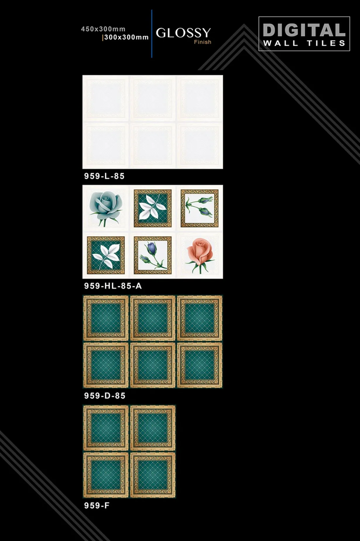 12 X 18 New Glossy 919 To 959 - Design 75 - 300x450mm Glossy