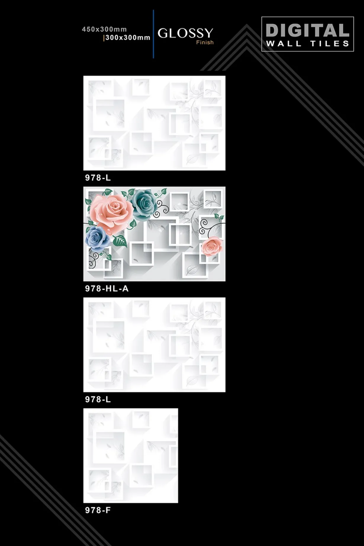 12 X 18 New Glossy 960 To 992 - Design 50 - 300x450mm Glossy