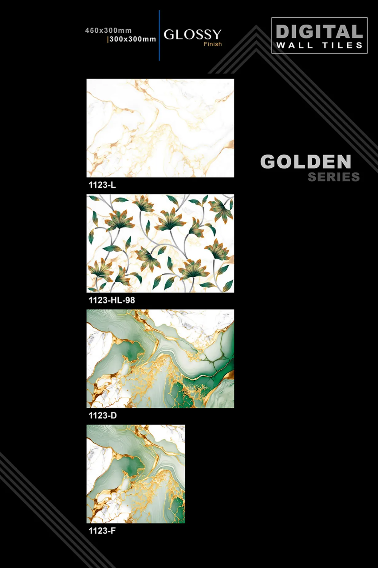 12 X 18 New Golden Series - Design 2 - 300x450mm Golden
