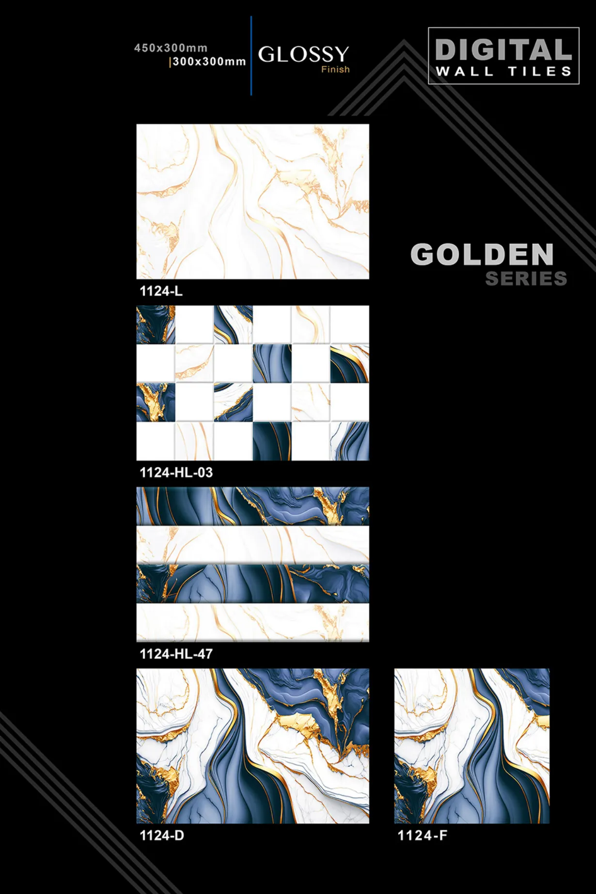 12 X 18 New Golden Series - Design 3 - 300x450mm Golden
