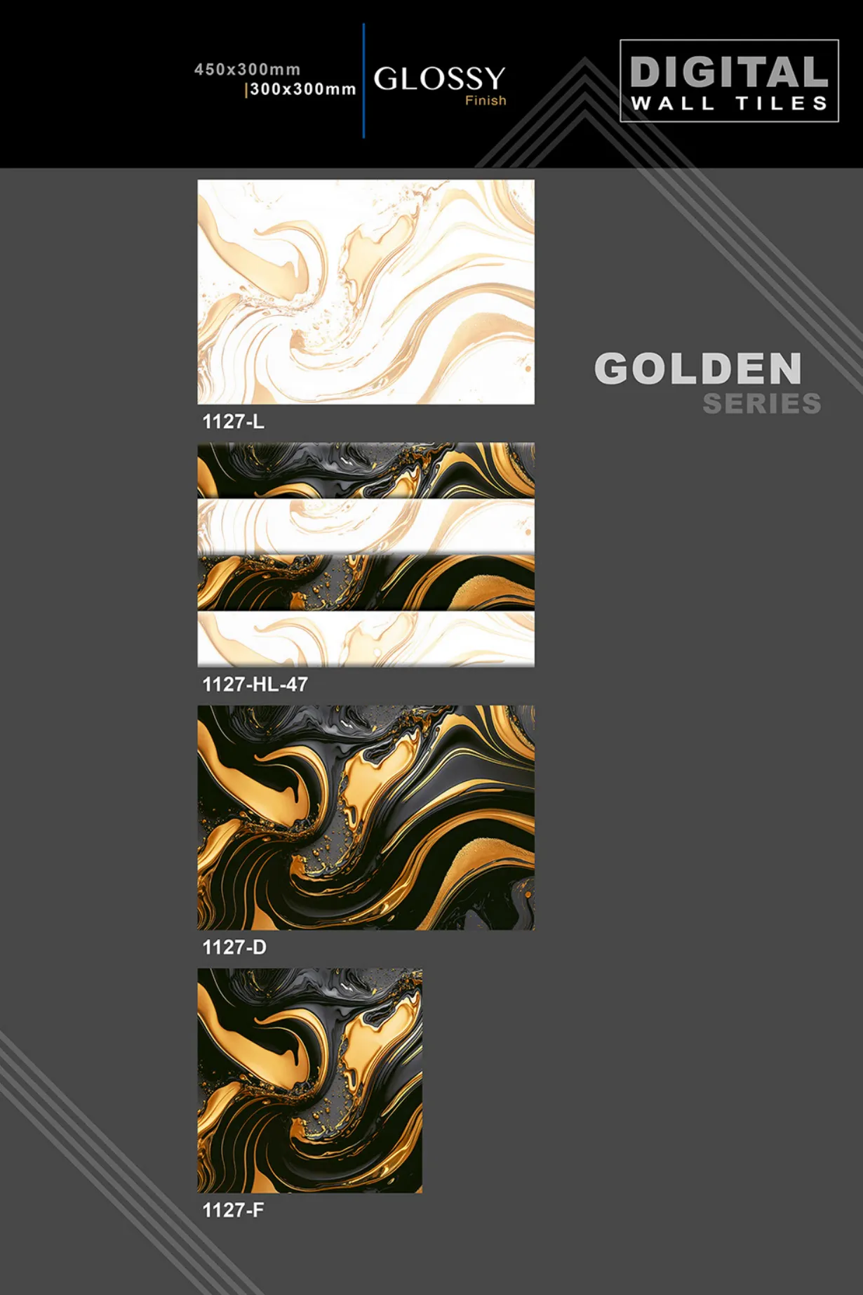 12 X 18 New Golden Series - Design 6 - 300x450mm Golden