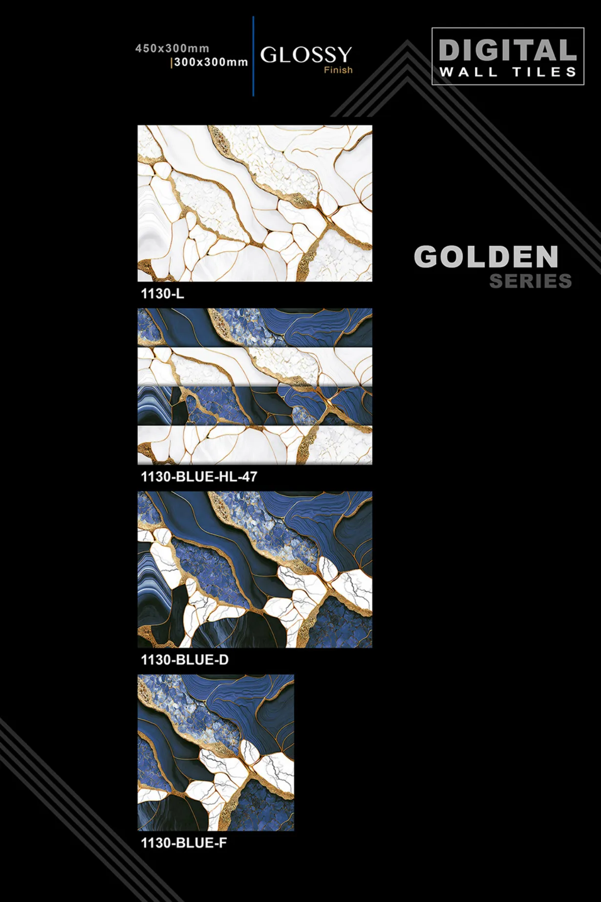 12 X 18 New Golden Series - Design 12 - 300x450mm Golden
