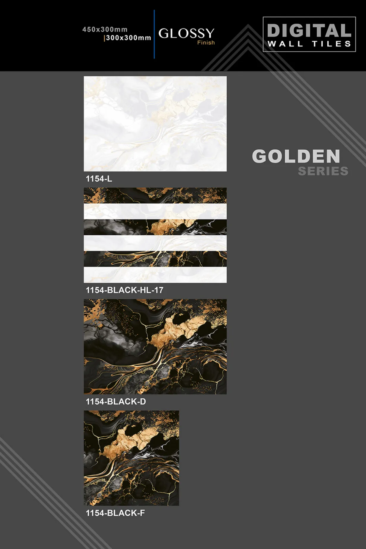 12 X 18 New Golden Series - Design 15 - 300x450mm Golden