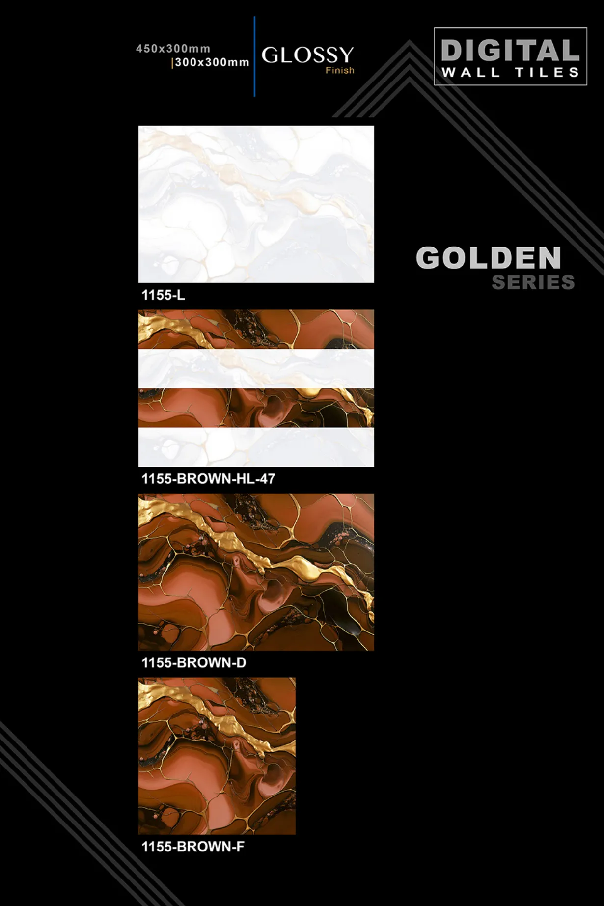 12 X 18 New Golden Series - Design 18 - 300x450mm Golden
