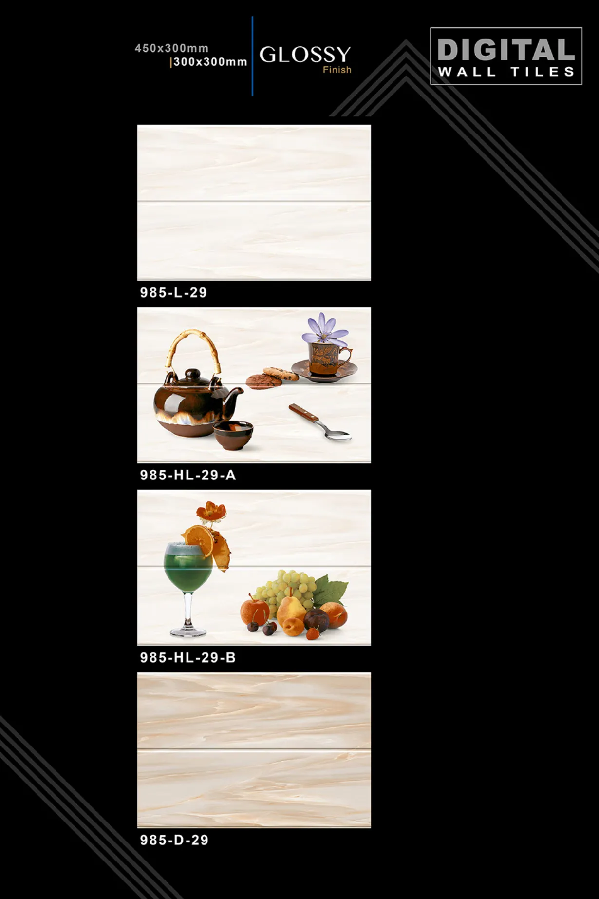 12 X 18 New Kitchen - Design 30 - 300x450mm Glossy