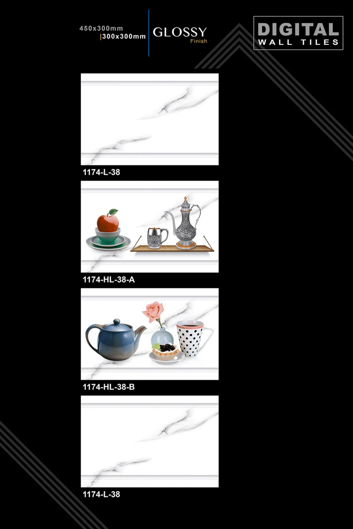 12 X 18 New Kitchen - Design 60 - 300x450mm Glossy