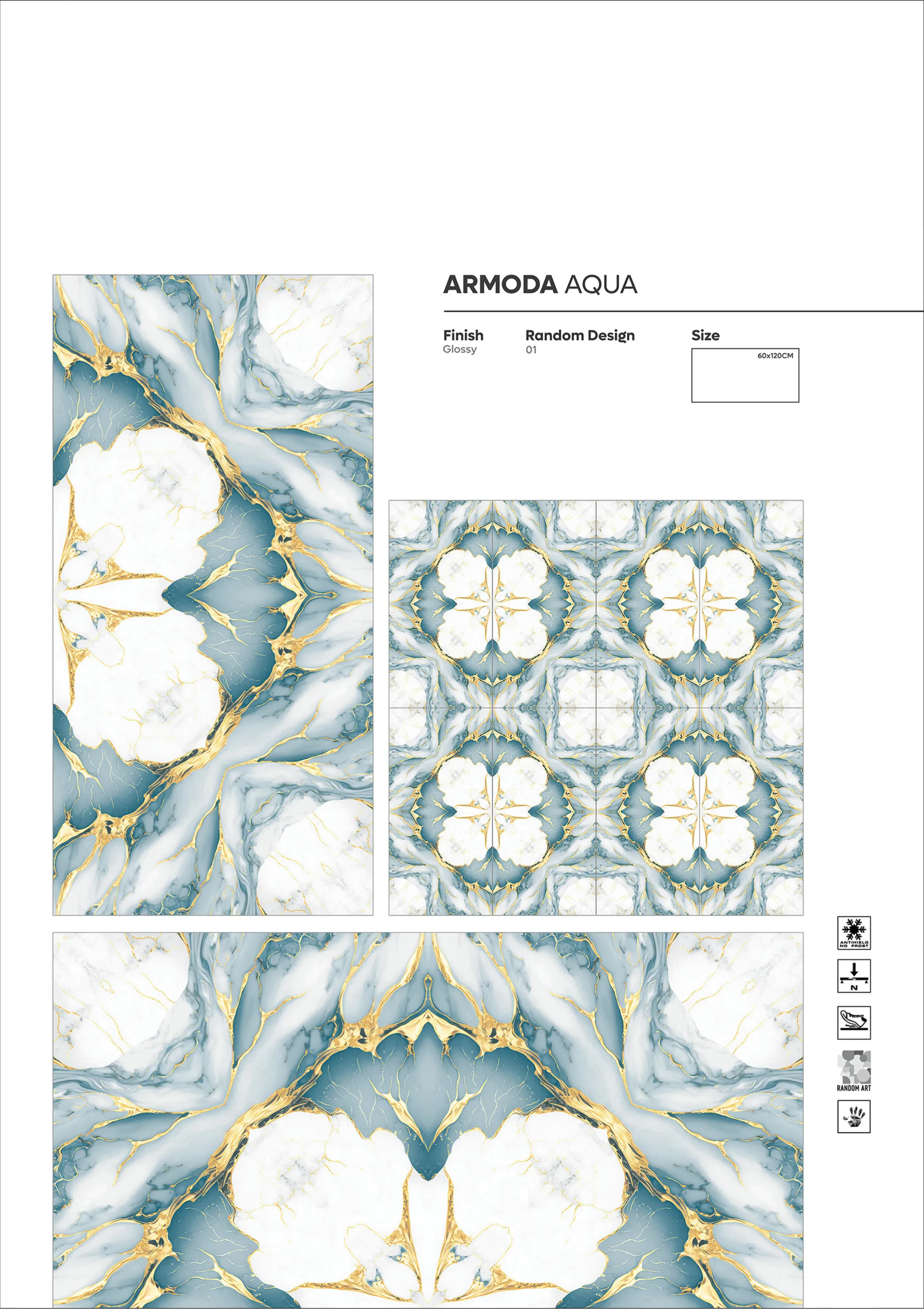 BOOK MATCH AND 3D - Design 3 - 600x1200mm Bookmatch