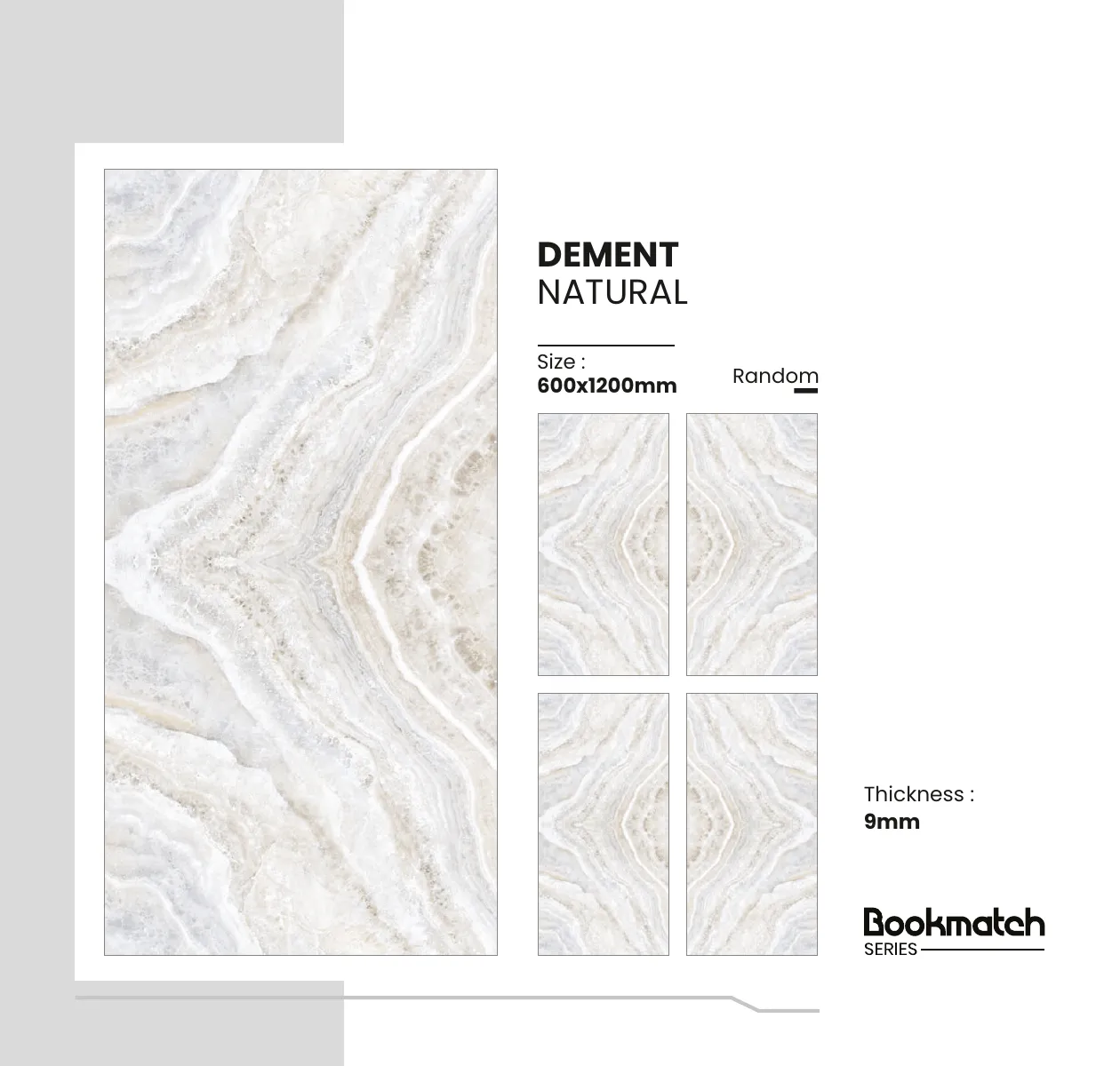 Bookmatch Series Catalogue - Design 5 - 600x1200mm Bookmatch