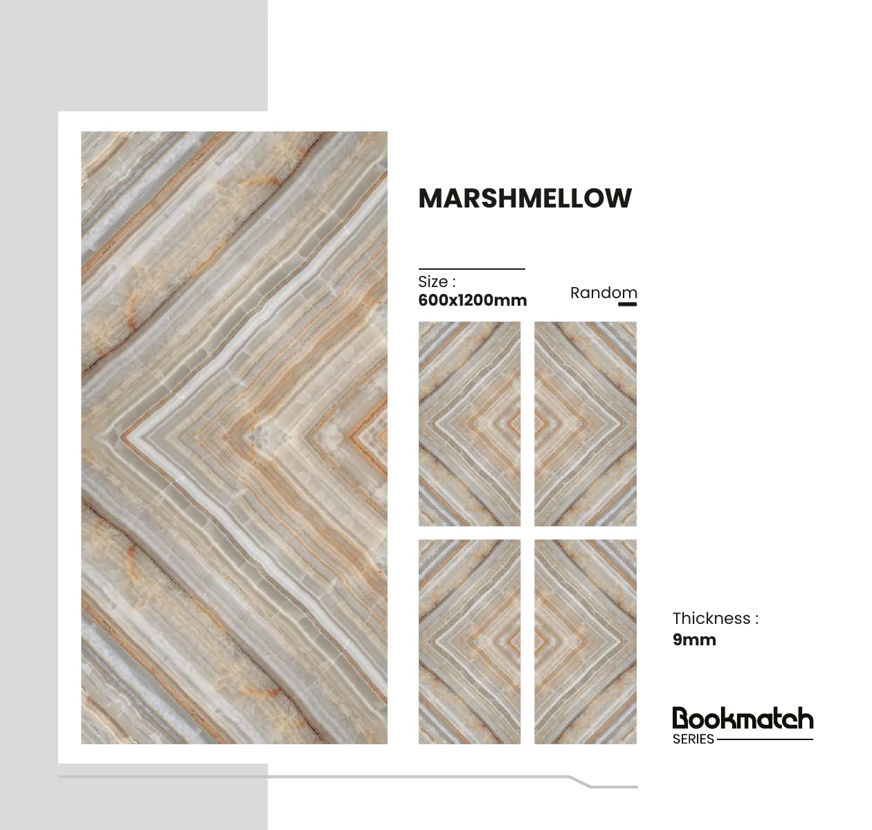 Bookmatch Series Catalogue - Design 8 - 600x1200mm Bookmatch