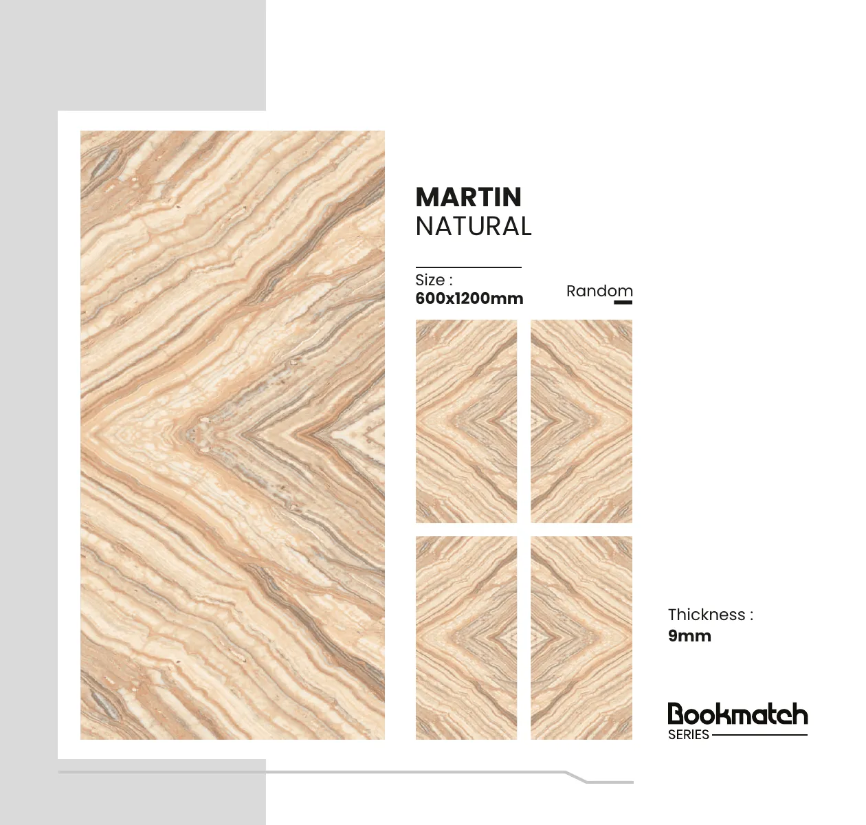 Bookmatch Series Catalogue - Design 9 - 600x1200mm Bookmatch