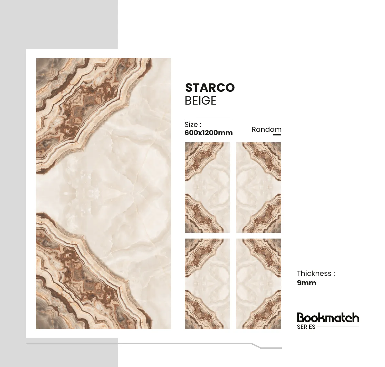 Bookmatch Series Catalogue - Design 21 - 600x1200mm Bookmatch