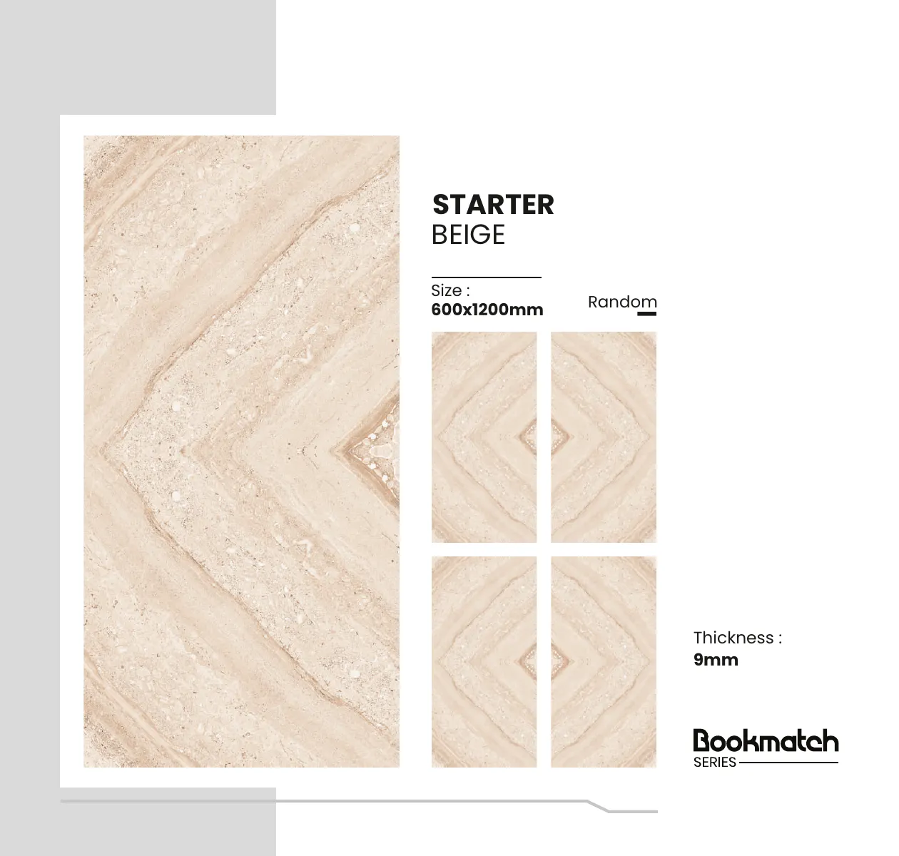 Bookmatch Series Catalogue - Design 22 - 600x1200mm Bookmatch