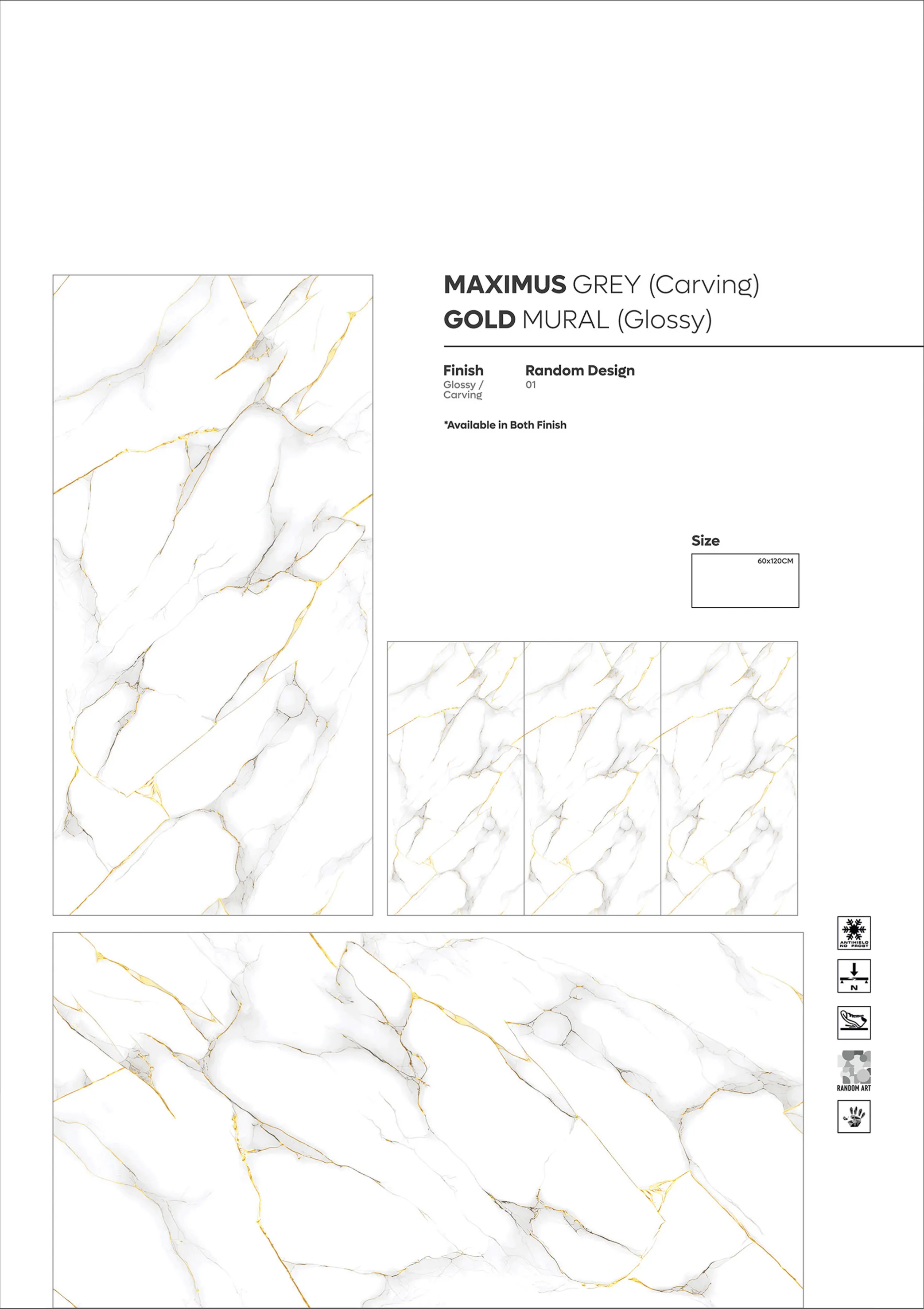 GOLDEN SERIES - Design 9 - 600x1200mm Golden