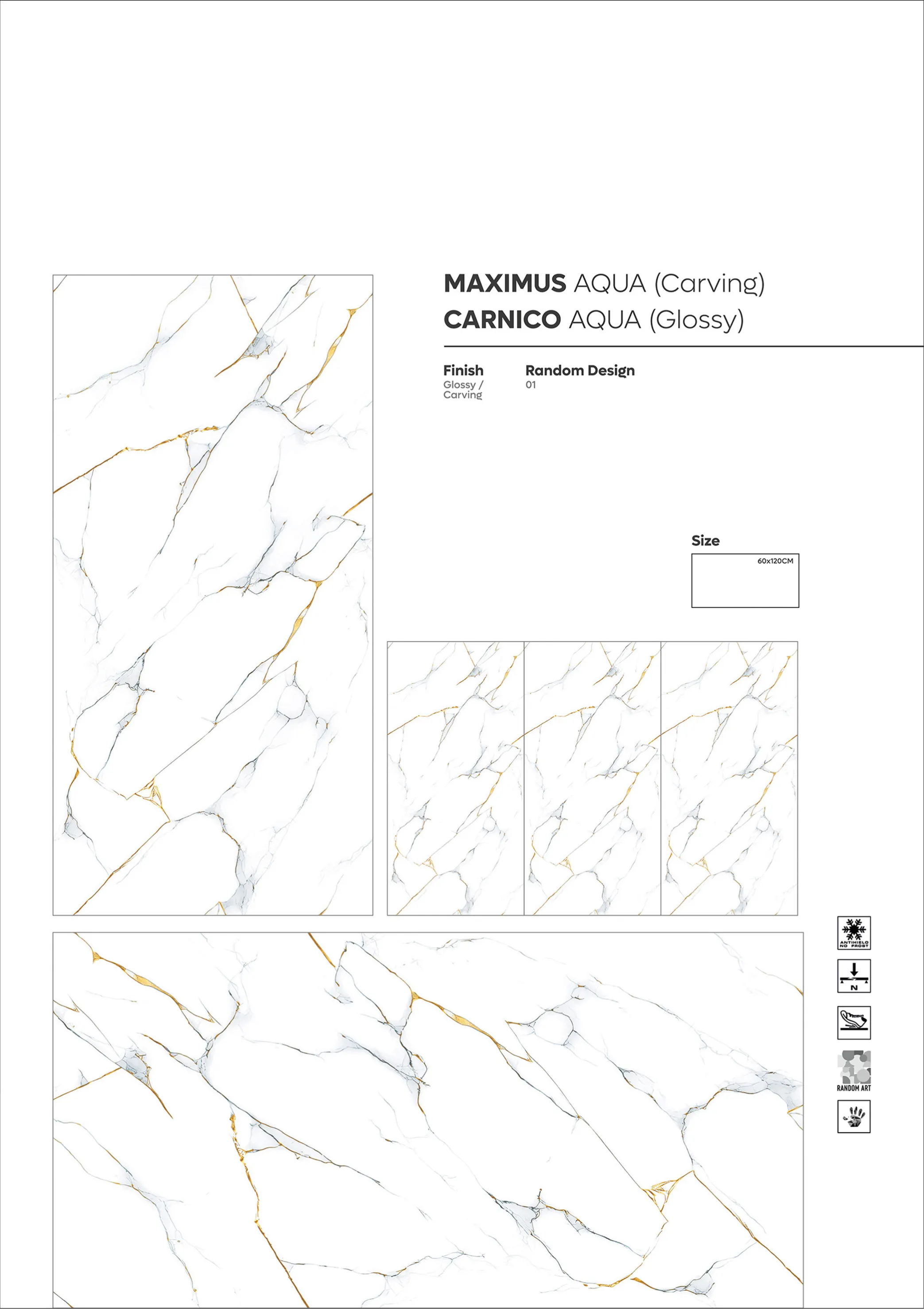 GOLDEN SERIES - Design 10 - 600x1200mm Golden