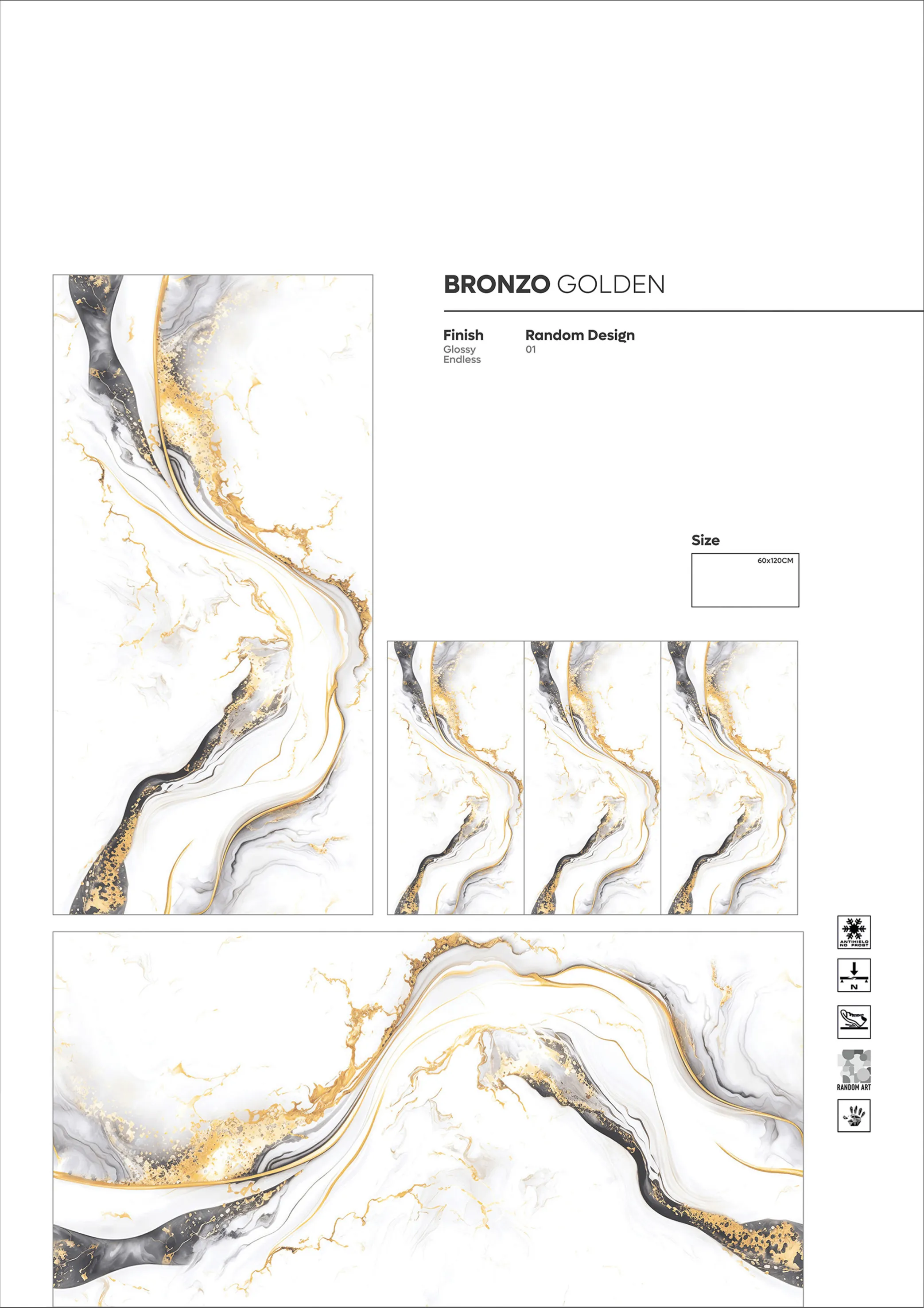 GOLDEN SERIES - Design 13 - 600x1200mm Golden
