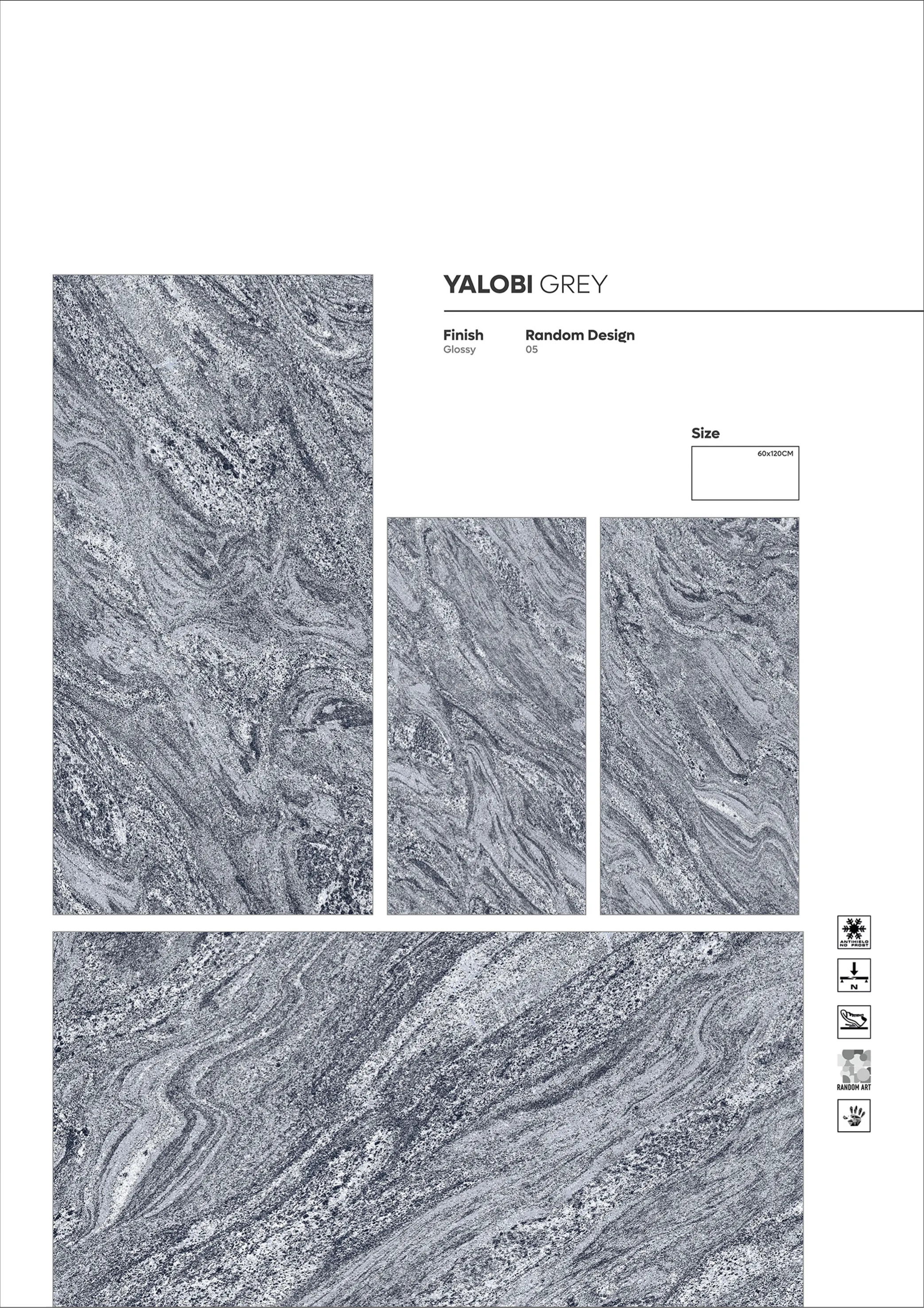 GRANITE AND DC COLLECTION - Design 3 - 600x1200mm Granite