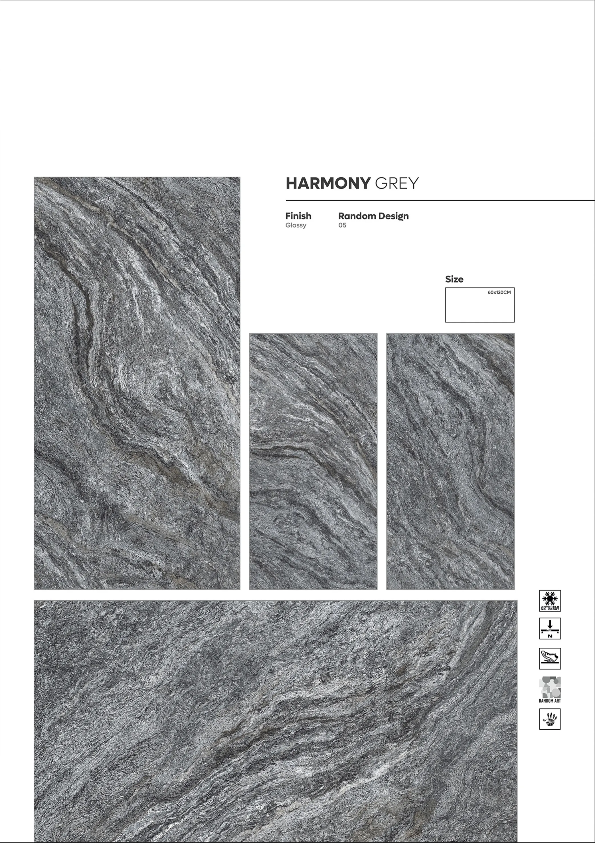 GRANITE AND DC COLLECTION - Design 4 - 600x1200mm Granite