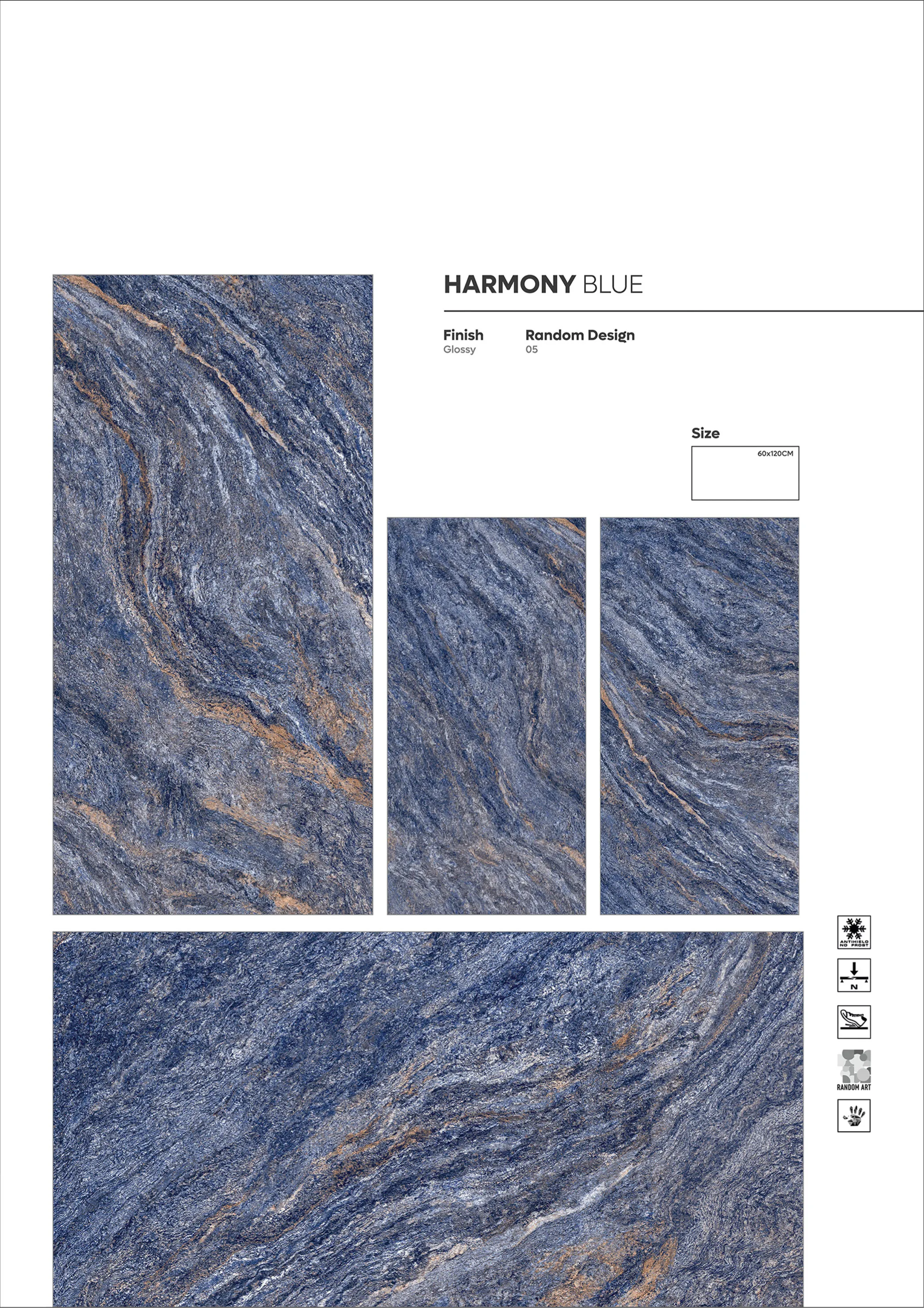 GRANITE AND DC COLLECTION - Design 5 - 600x1200mm Granite