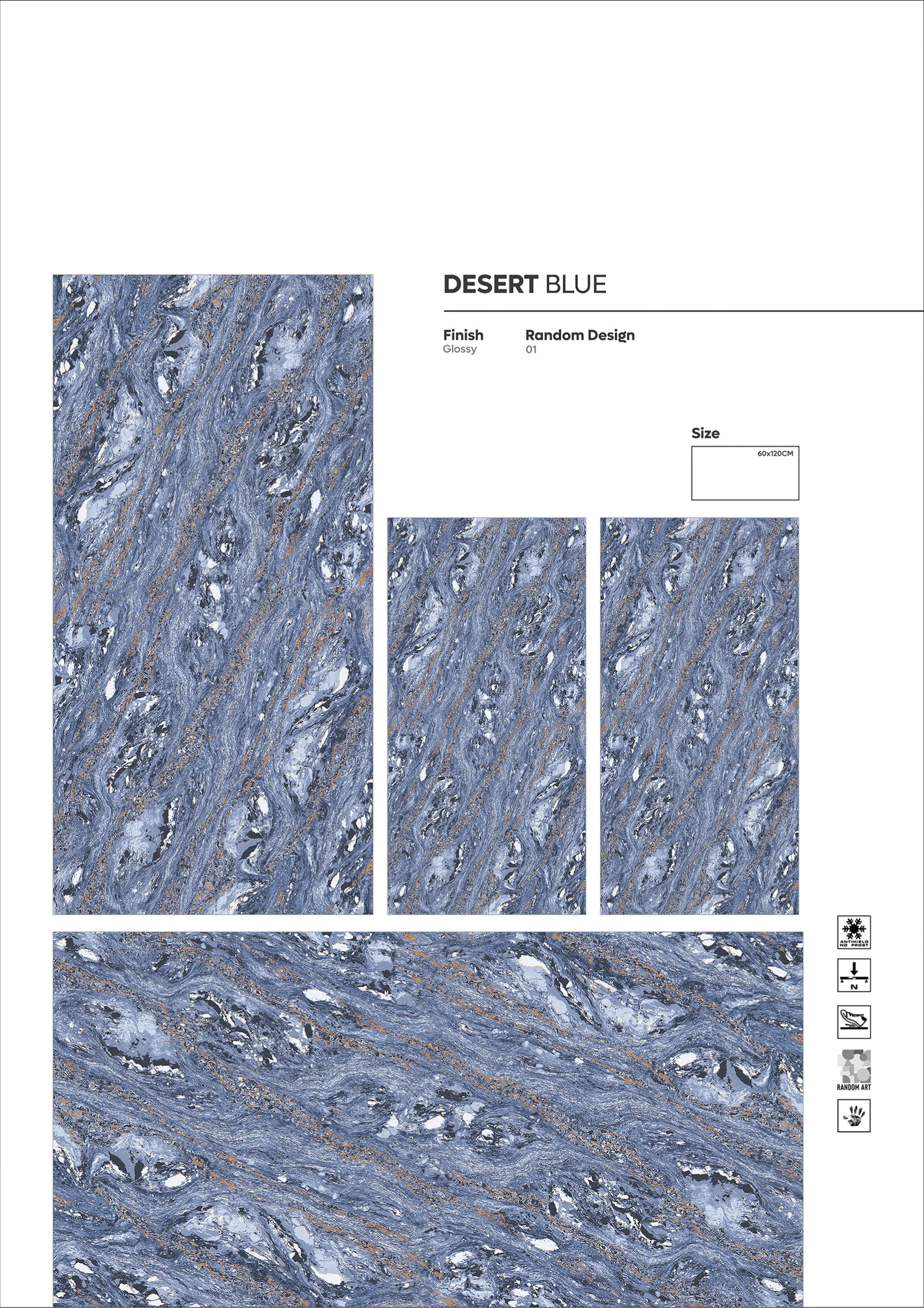 GRANITE AND DC COLLECTION - Design 7 - 600x1200mm Granite