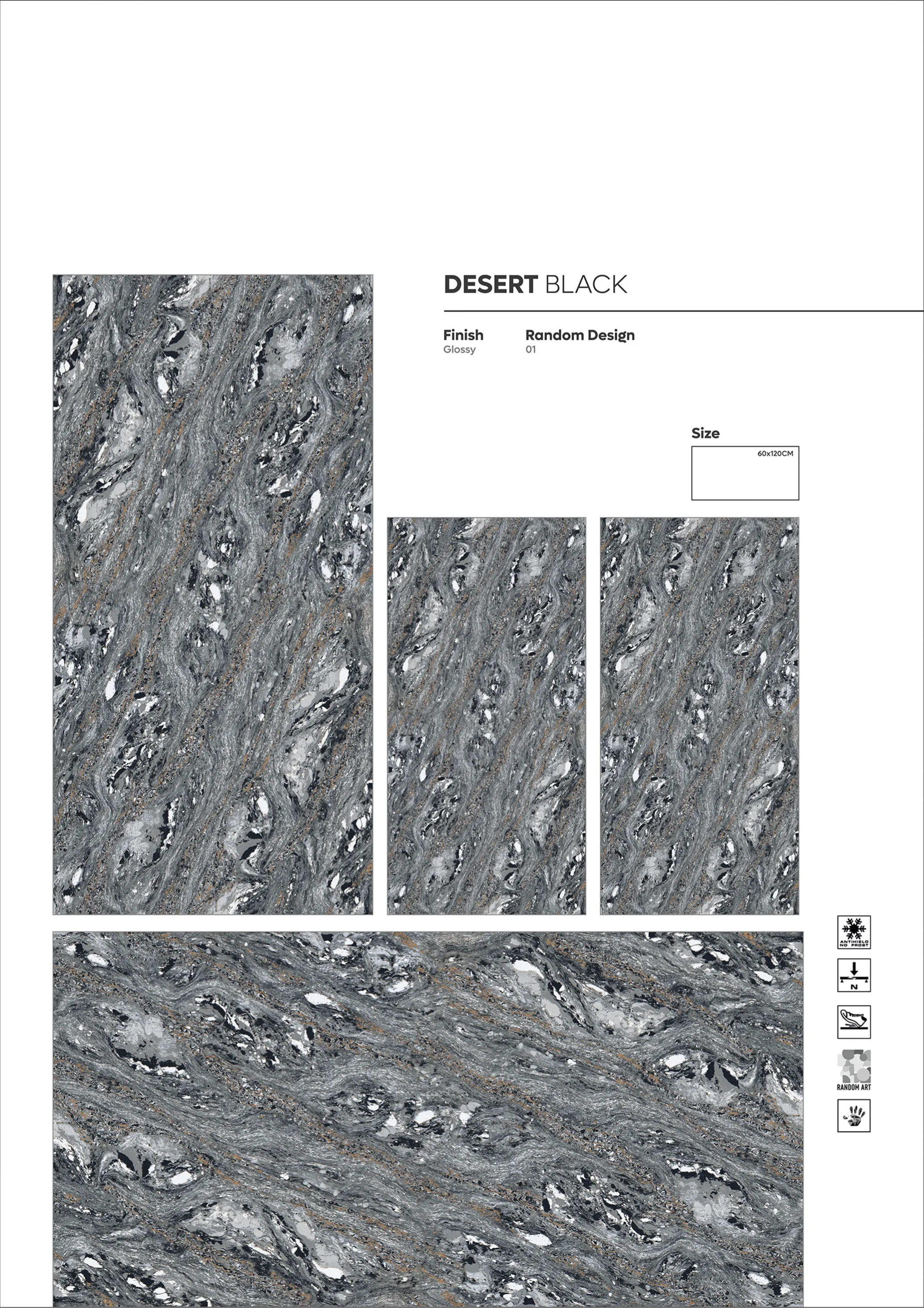 GRANITE AND DC COLLECTION - Design 8 - 600x1200mm Granite