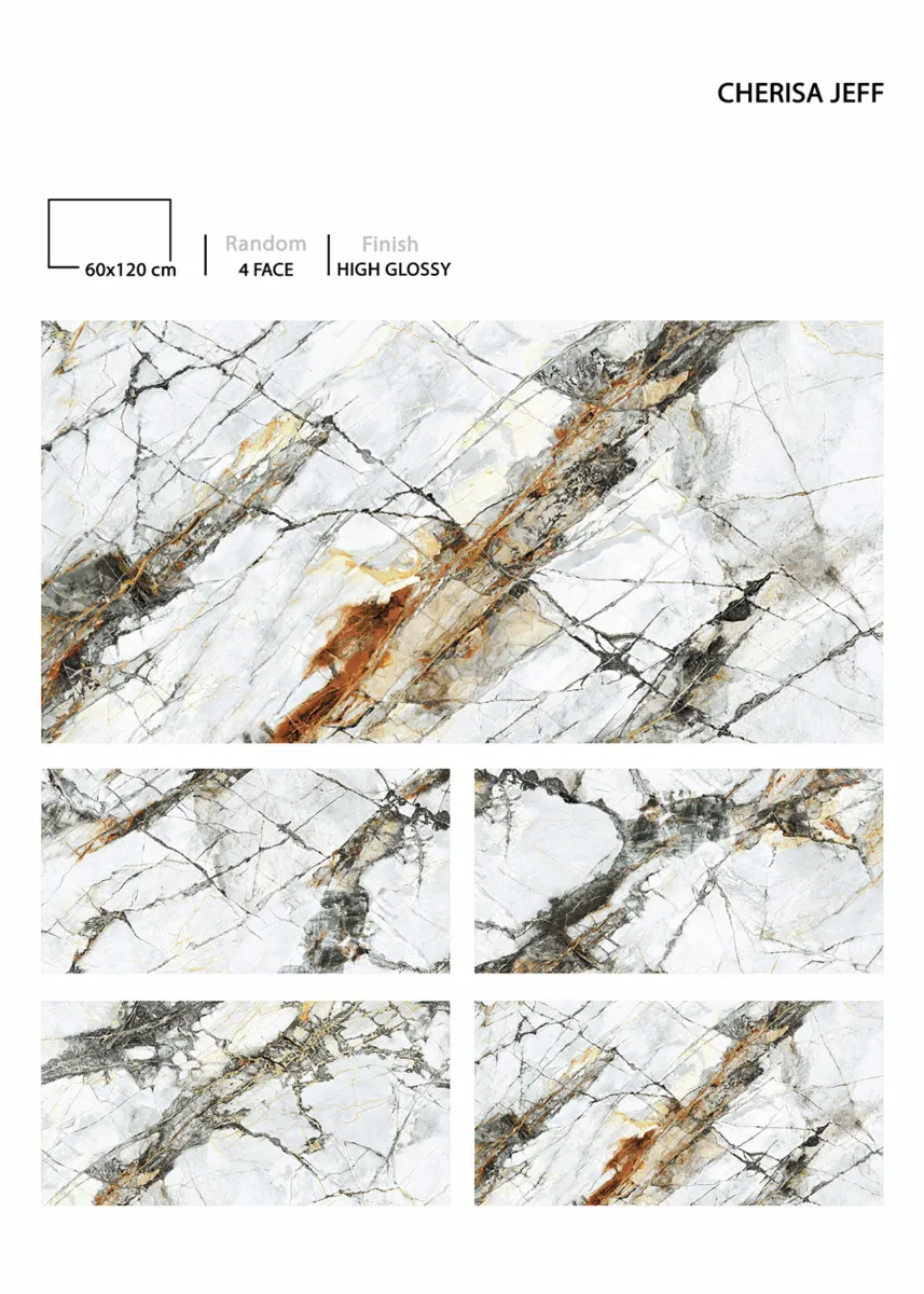 HIGHGLOSSY 60X120cm - Design 1 - 600x1200mm High Gloss
