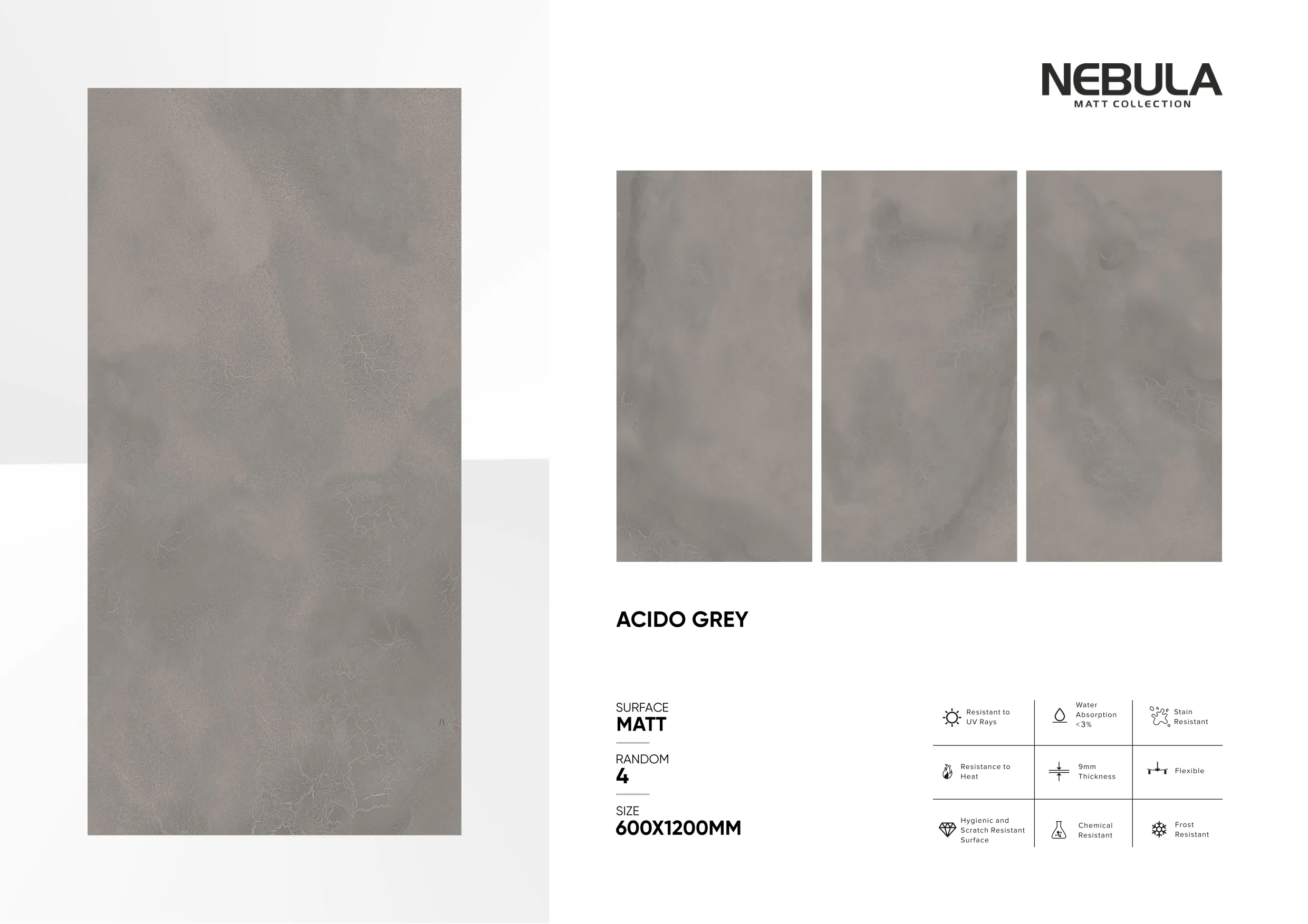600x1200mm, MATT NEBULA - Design 5 - 600x1200mm Matt