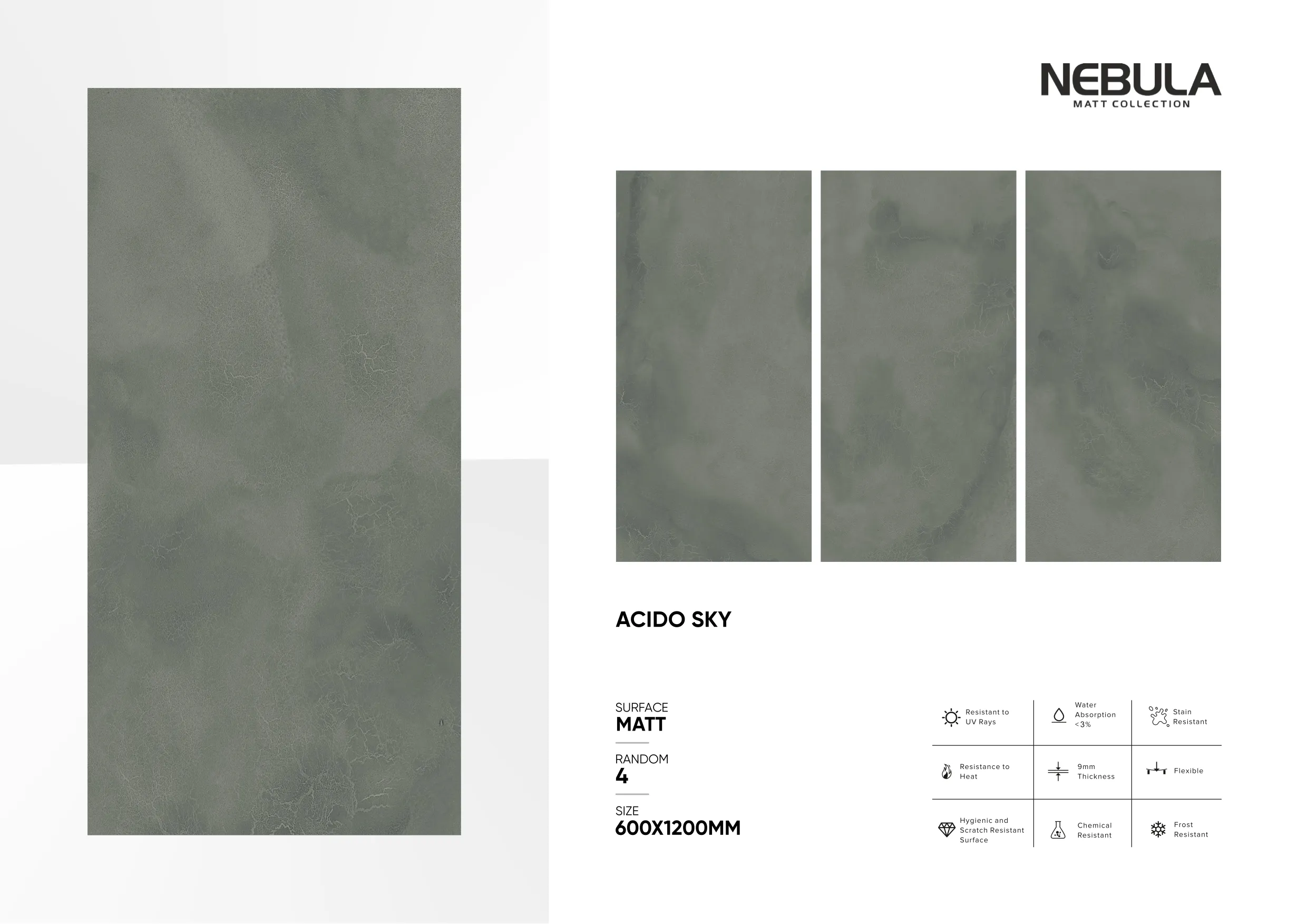 600x1200mm, MATT NEBULA - Design 7 - 600x1200mm Matt