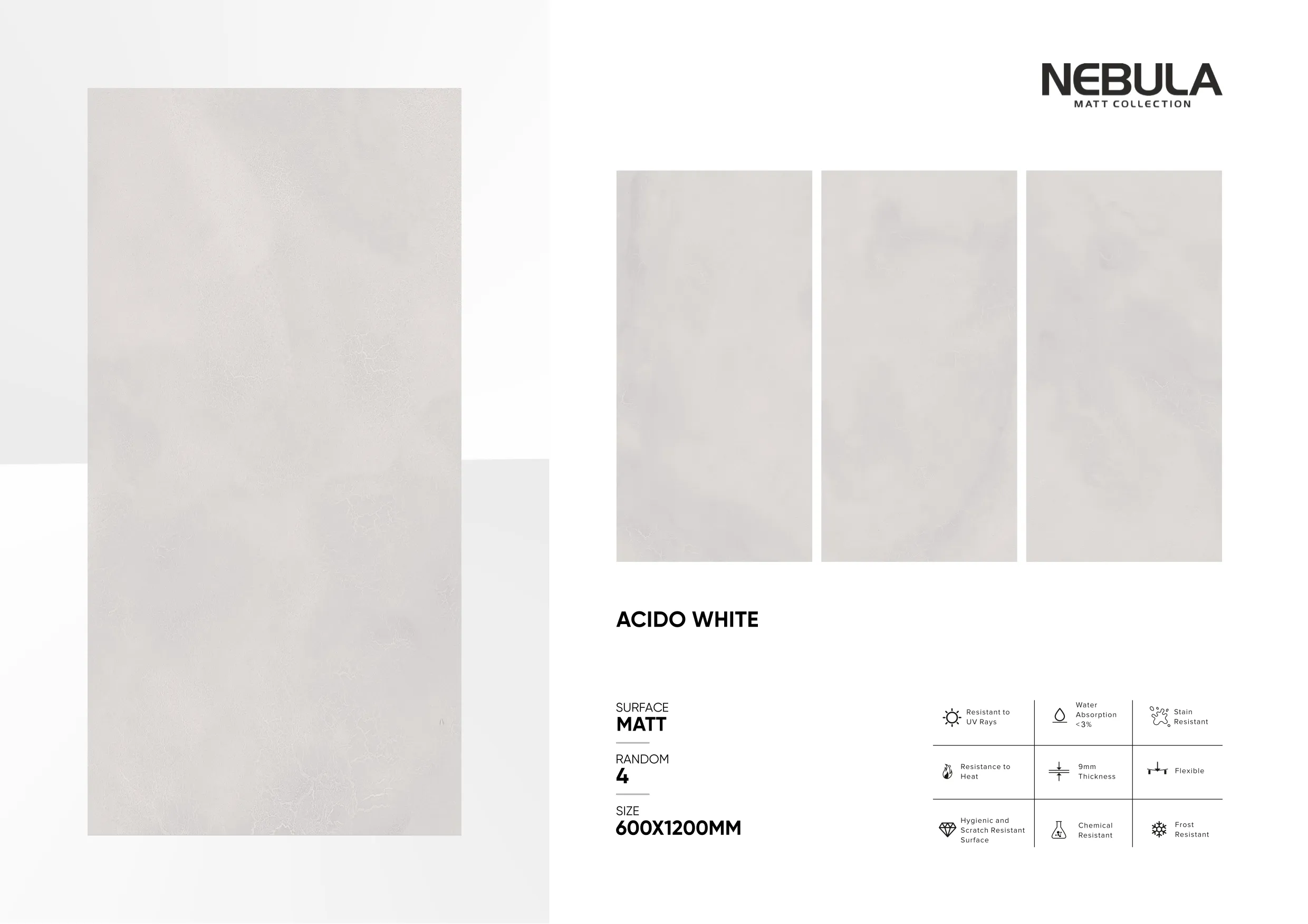 600x1200mm, MATT NEBULA - Design 9 - 600x1200mm Matt