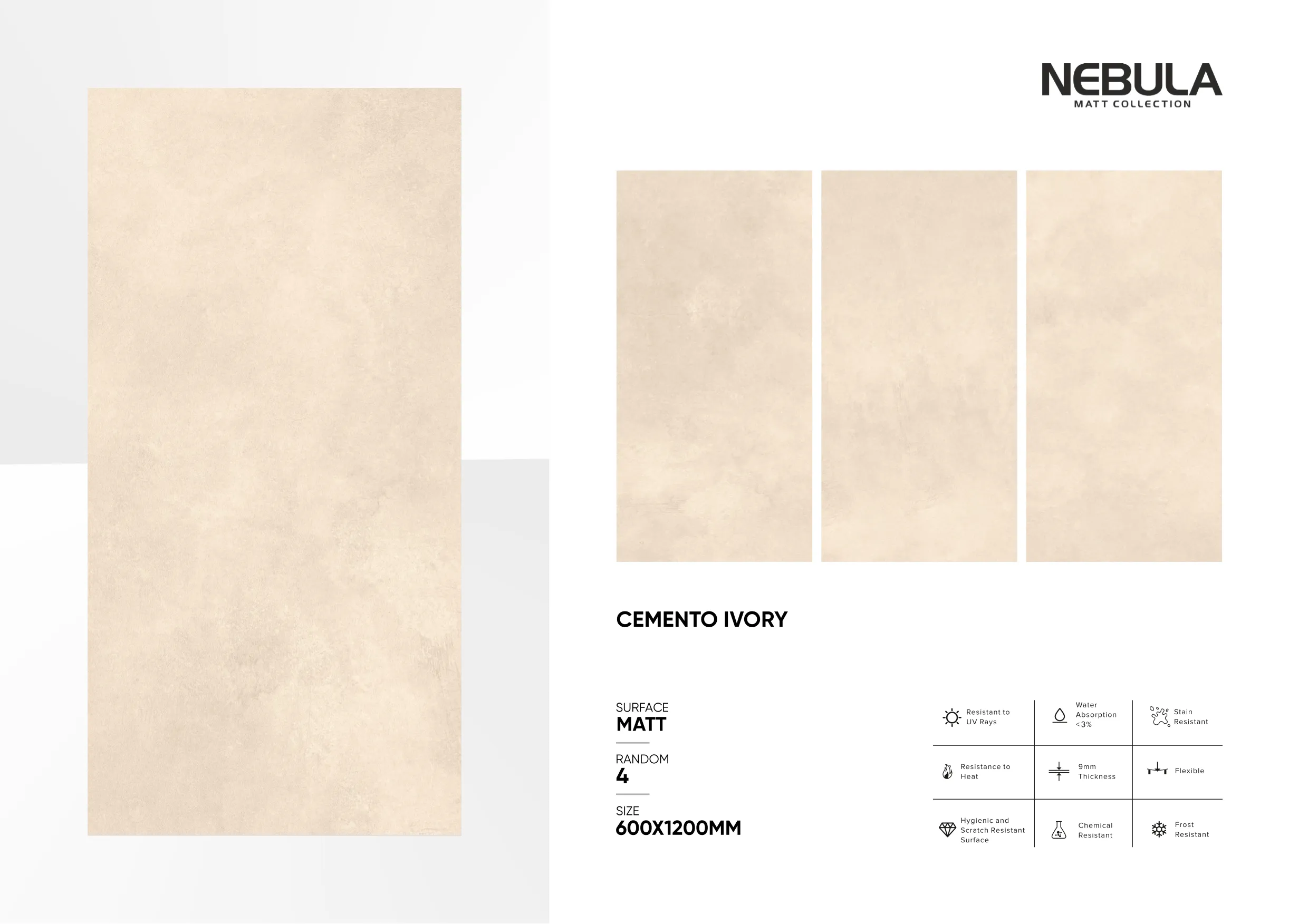 600x1200mm, MATT NEBULA - Design 18 - 600x1200mm Matt