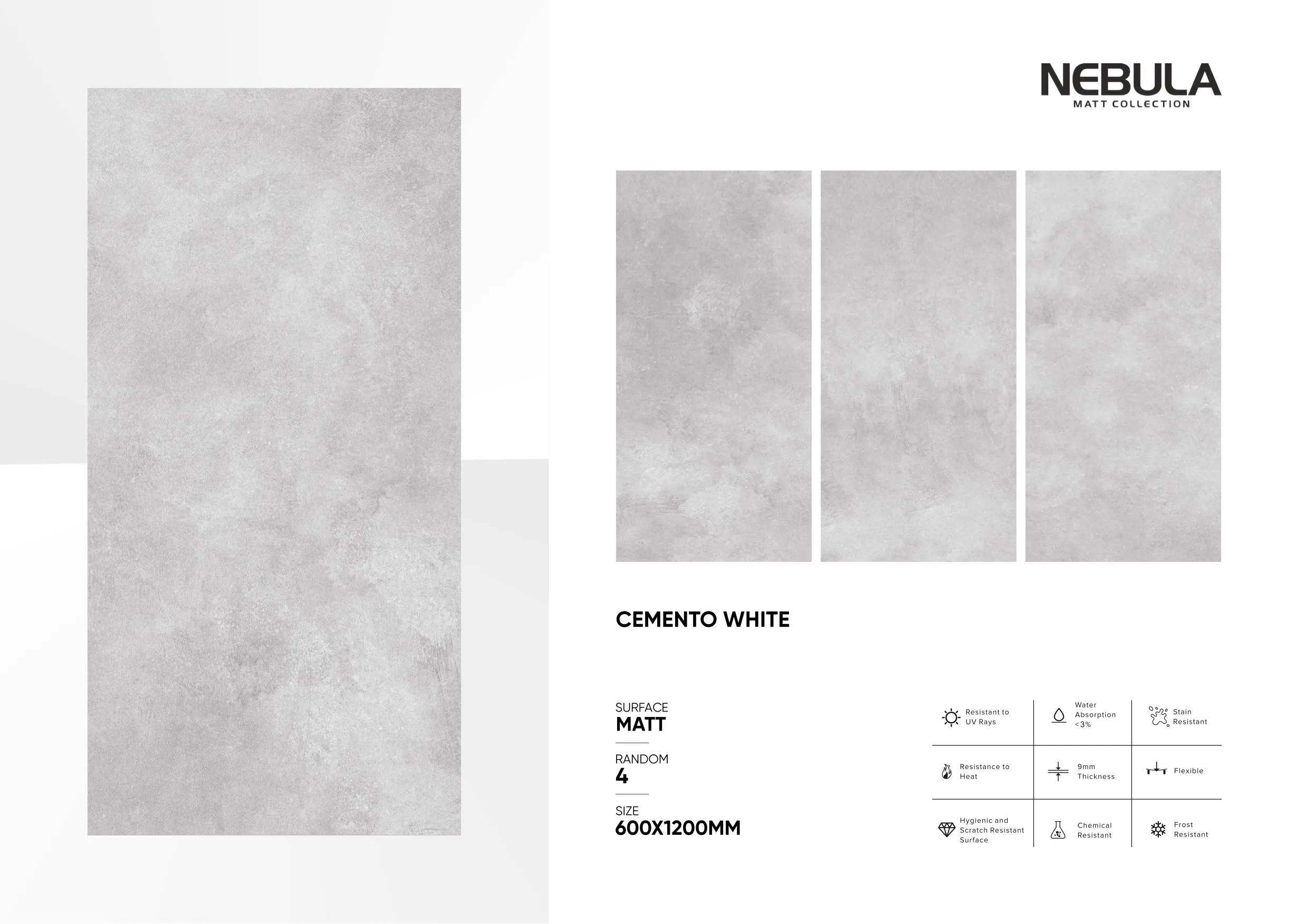 600x1200mm, MATT NEBULA - Design 23 - 600x1200mm Matt