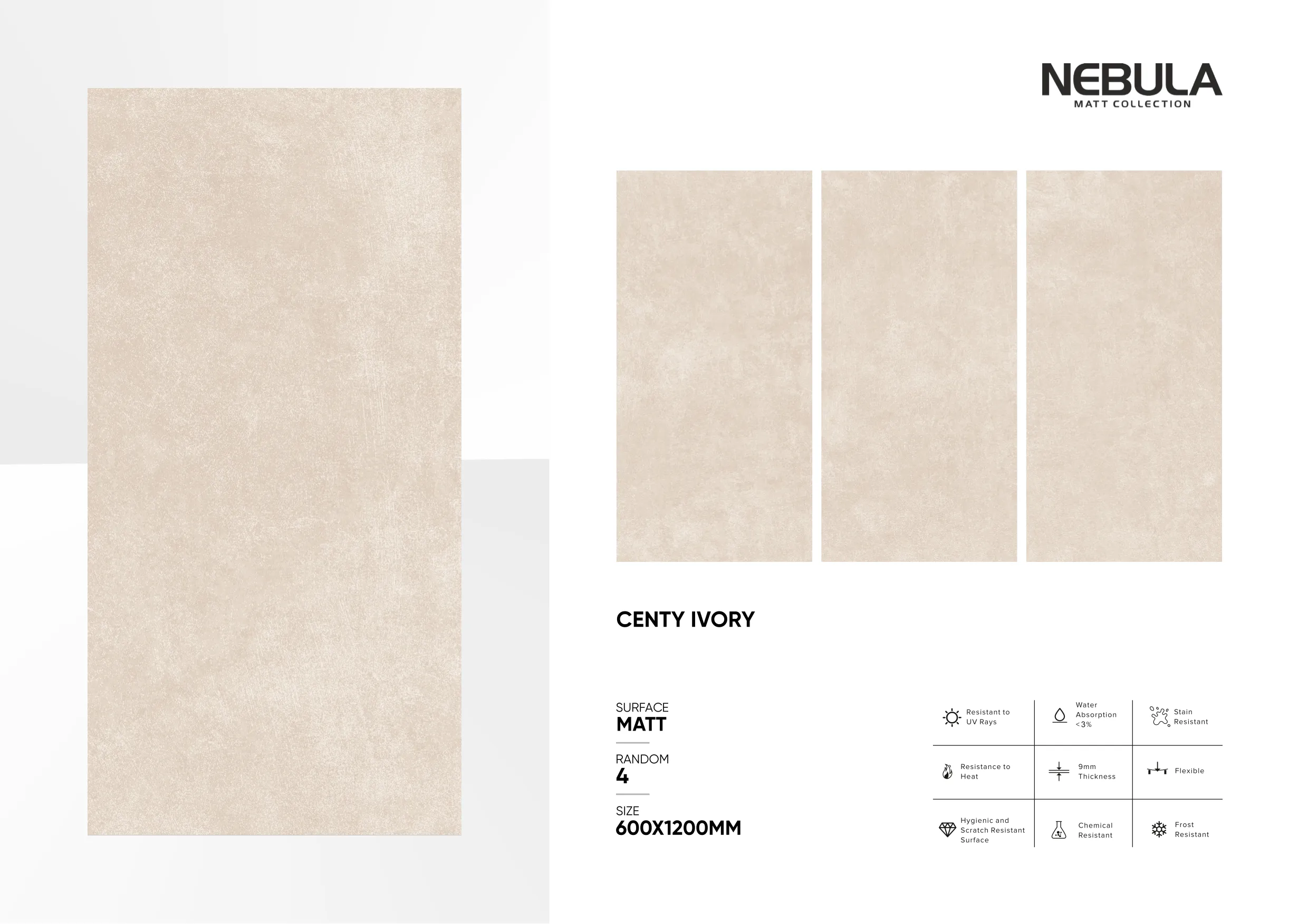 600x1200mm, MATT NEBULA - Design 26 - 600x1200mm Matt