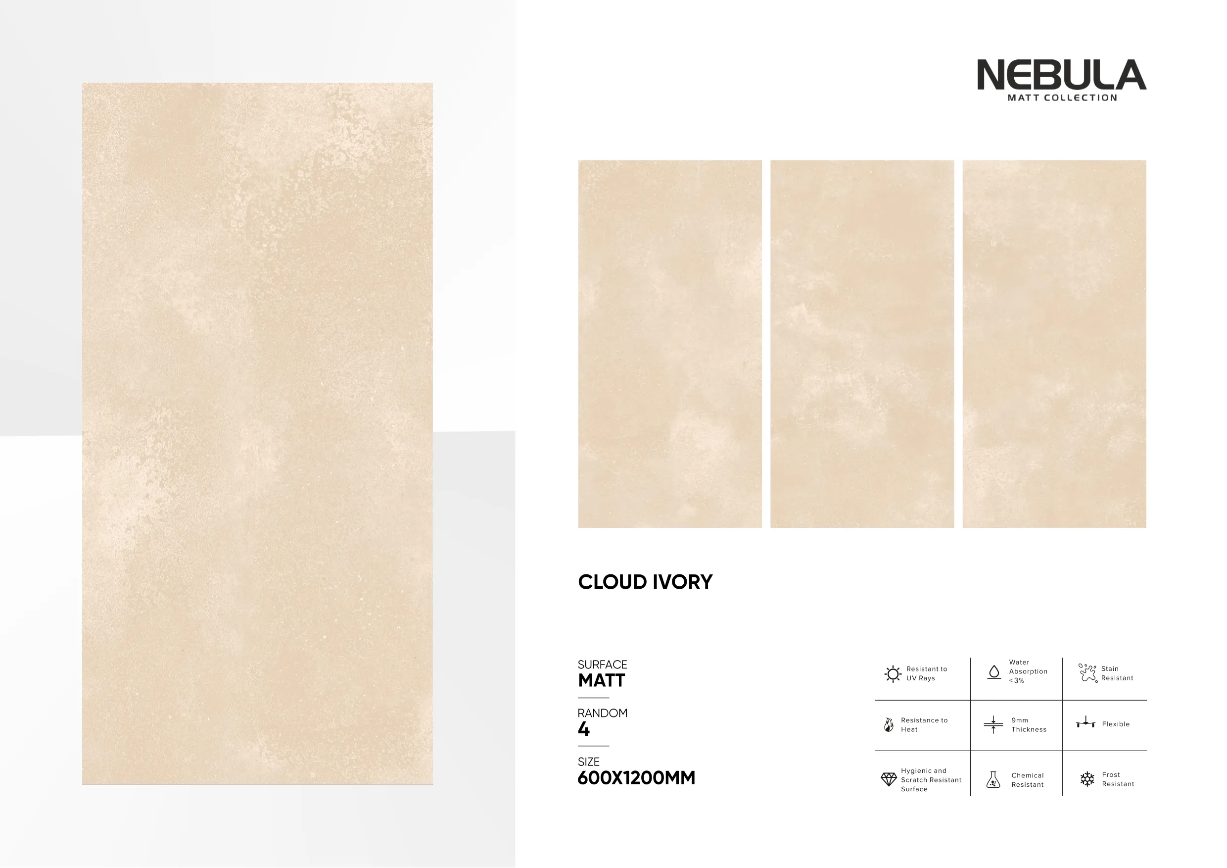 600x1200mm, MATT NEBULA - Design 34 - 600x1200mm Matt