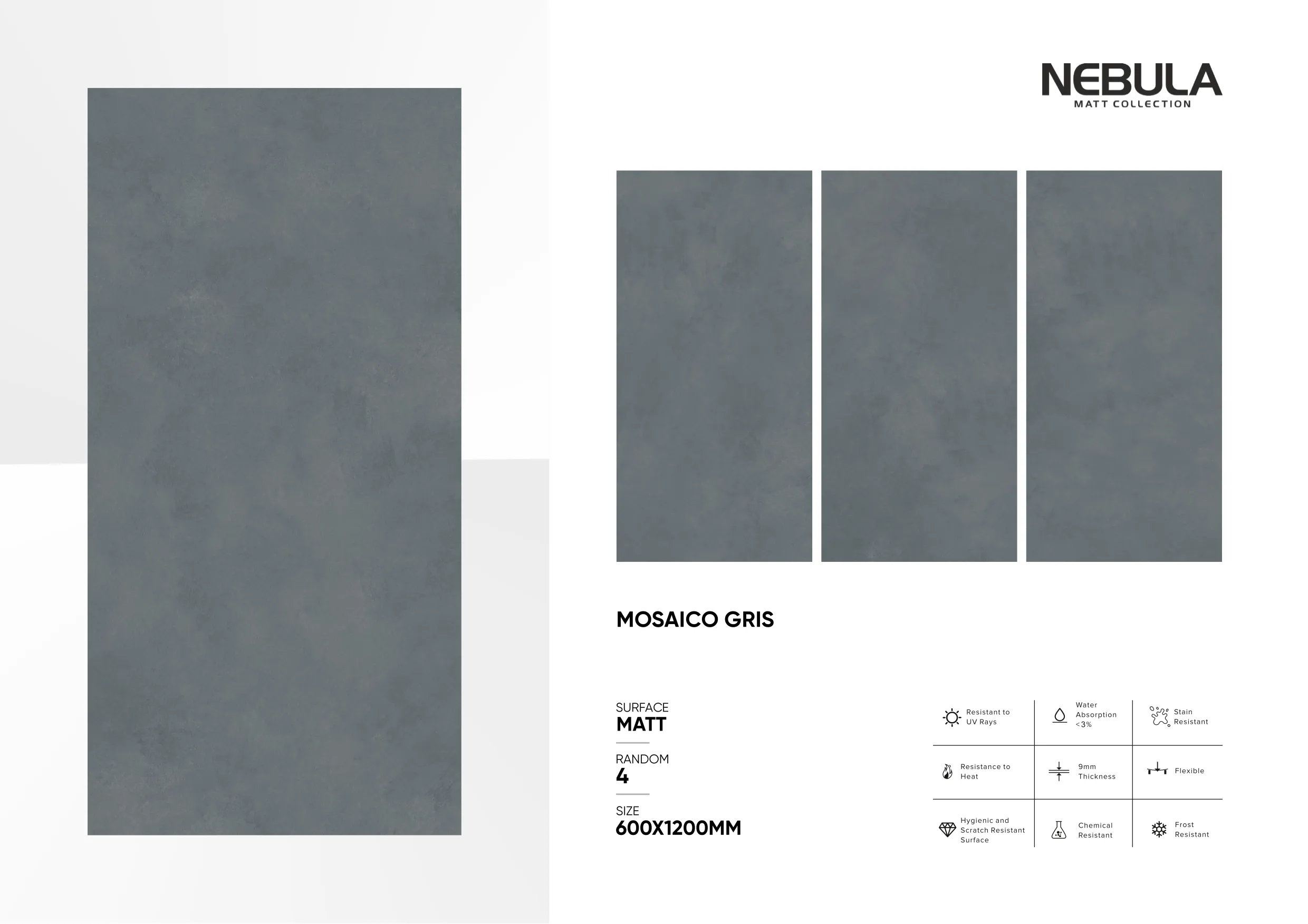 600x1200mm, MATT NEBULA - Design 40 - 600x1200mm Matt