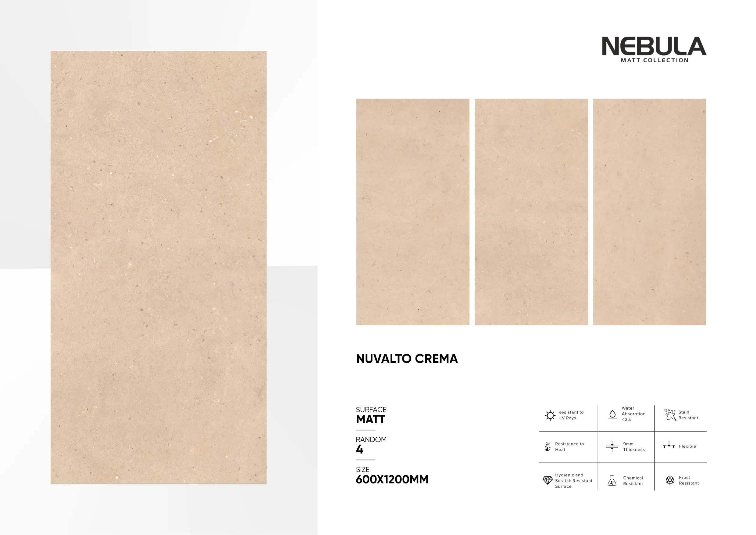 600x1200mm, MATT NEBULA - Design 43 - 600x1200mm Matt