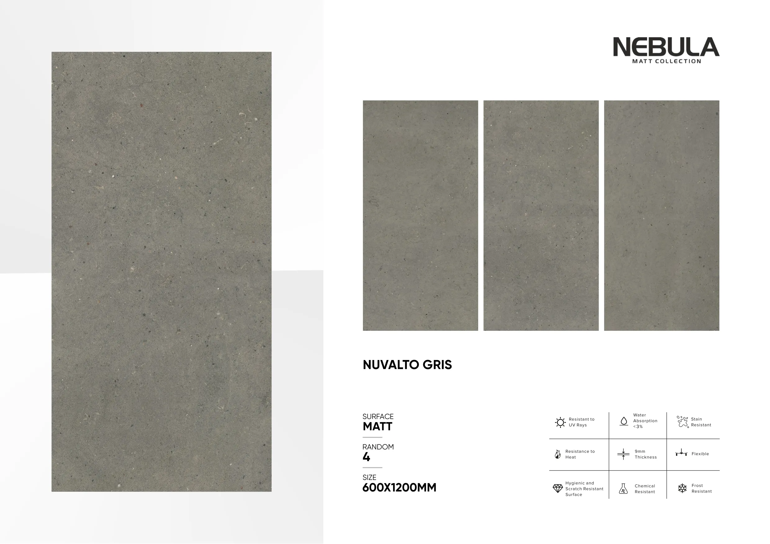 600x1200mm, MATT NEBULA - Design 45 - 600x1200mm Matt