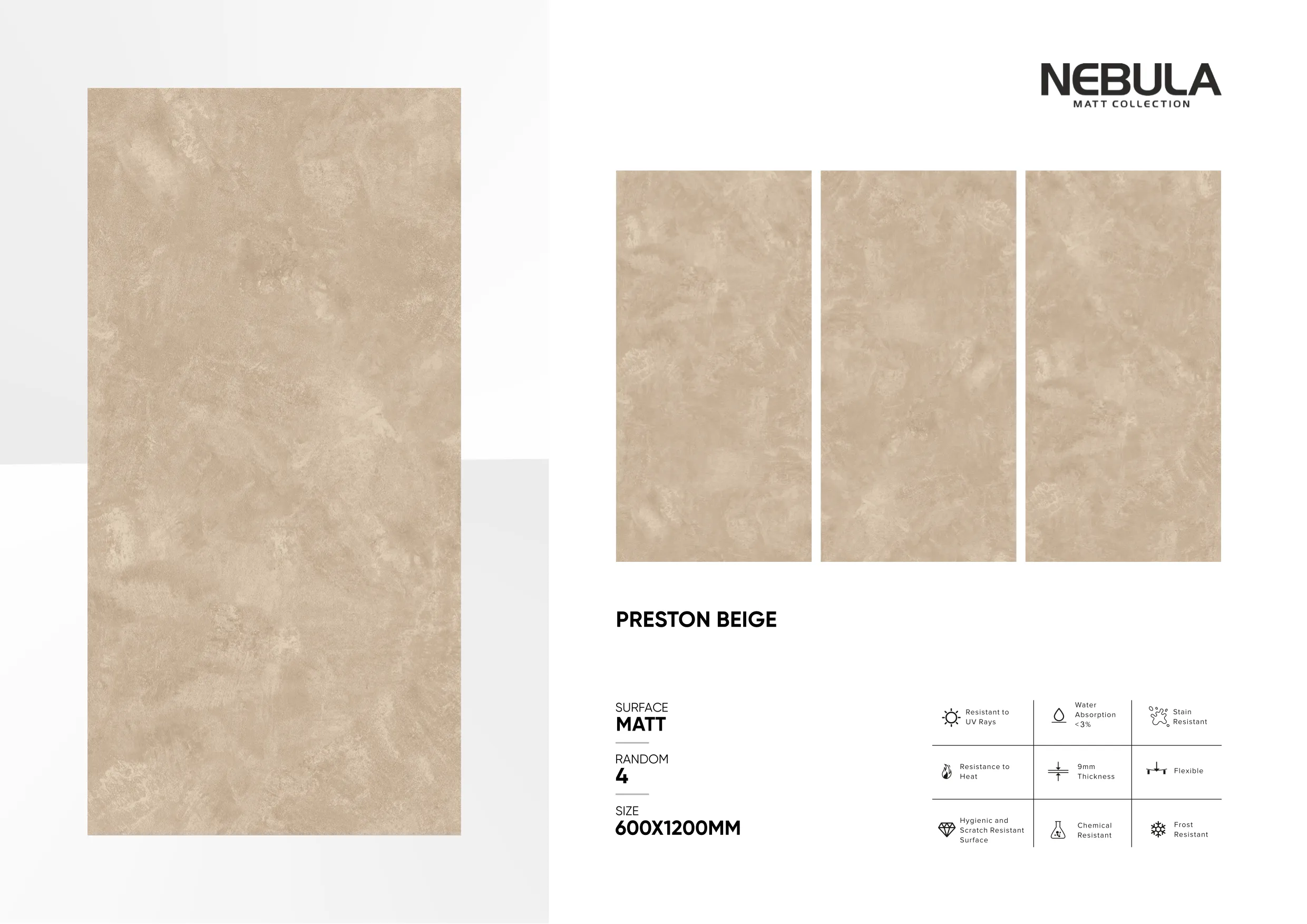 600x1200mm, MATT NEBULA - Design 48 - 600x1200mm Matt
