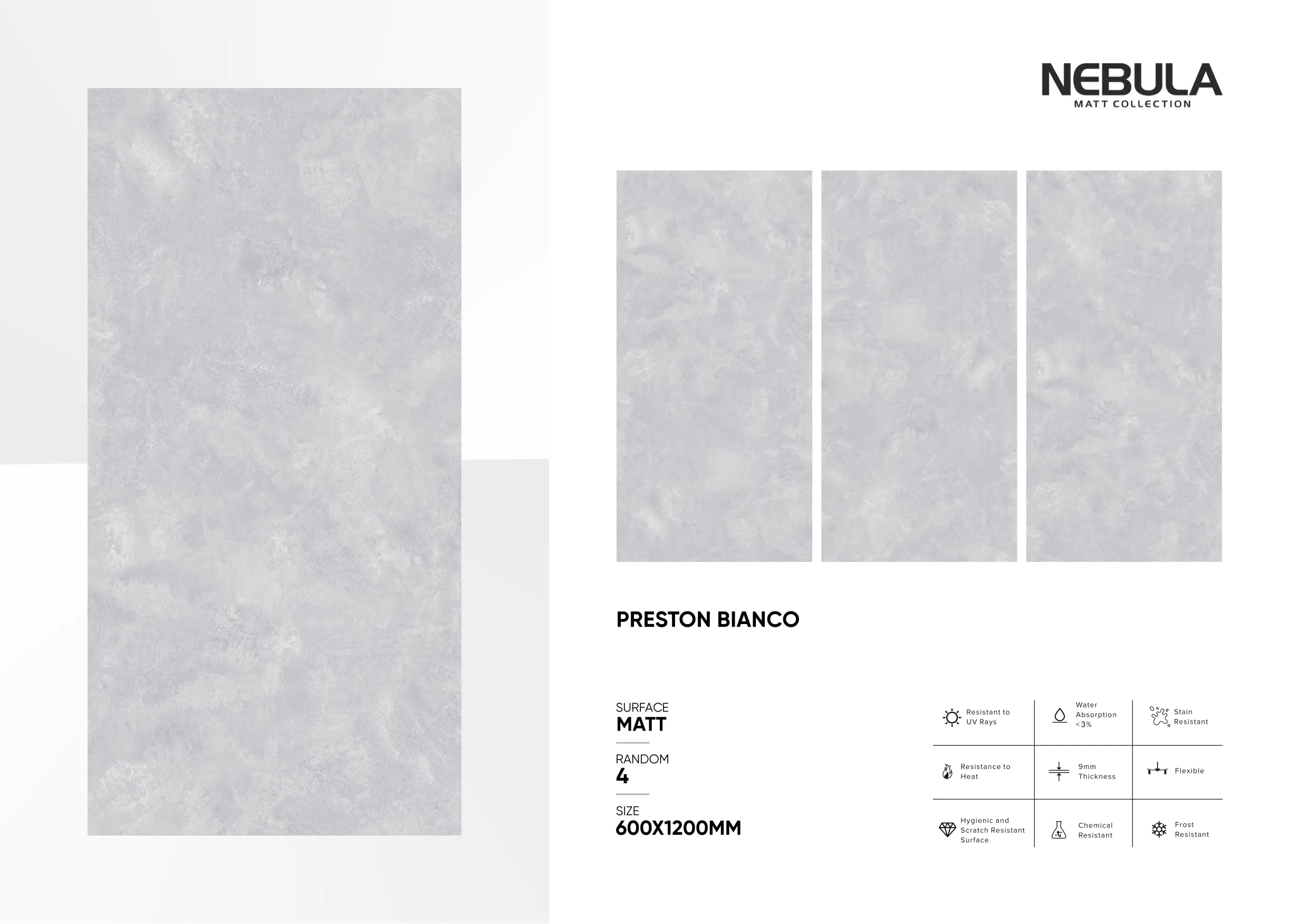 600x1200mm, MATT NEBULA - Design 49 - 600x1200mm Matt