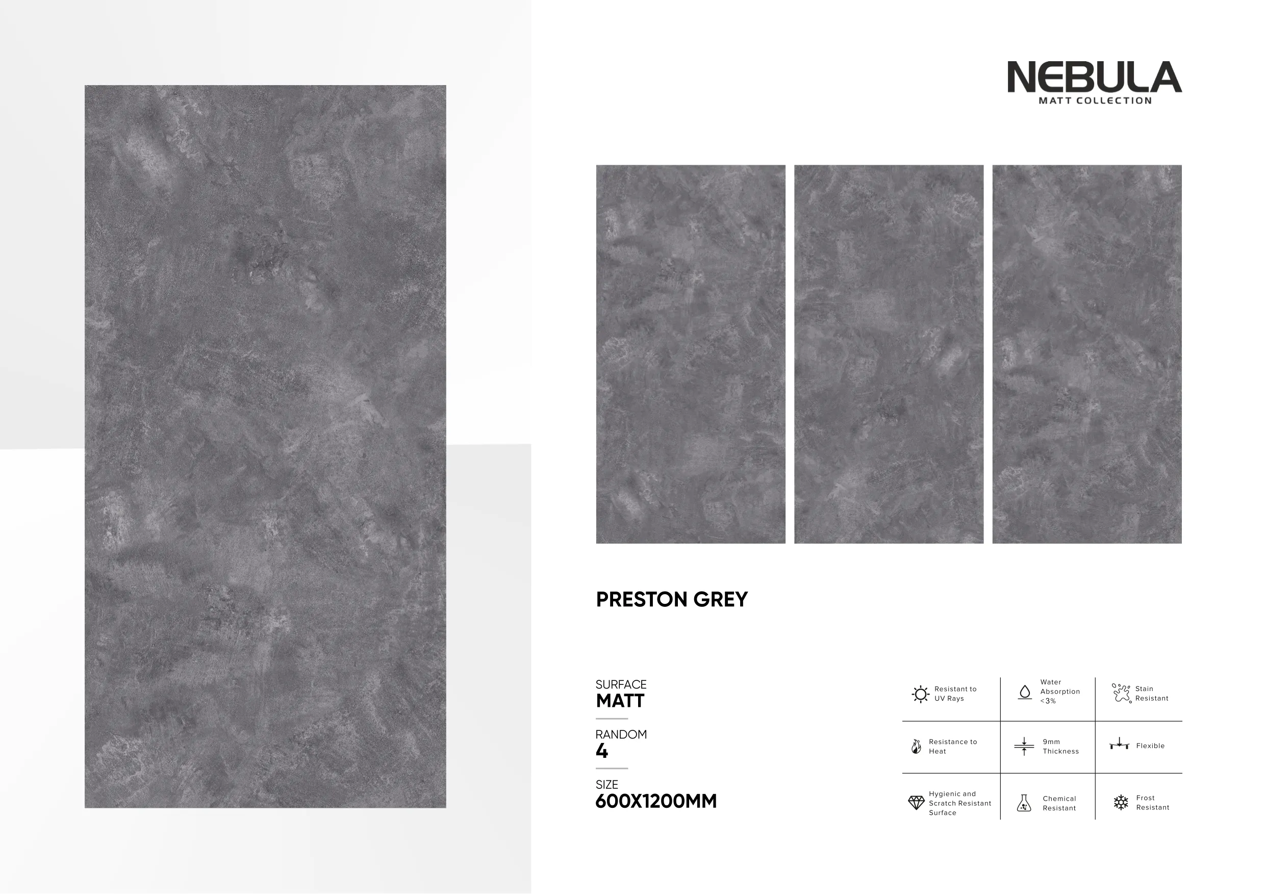 600x1200mm, MATT NEBULA - Design 50 - 600x1200mm Matt