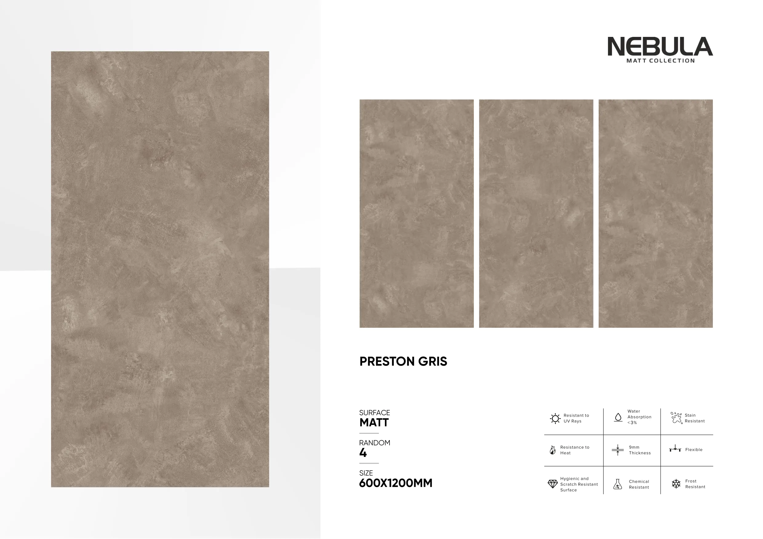 600x1200mm, MATT NEBULA - Design 51 - 600x1200mm Matt