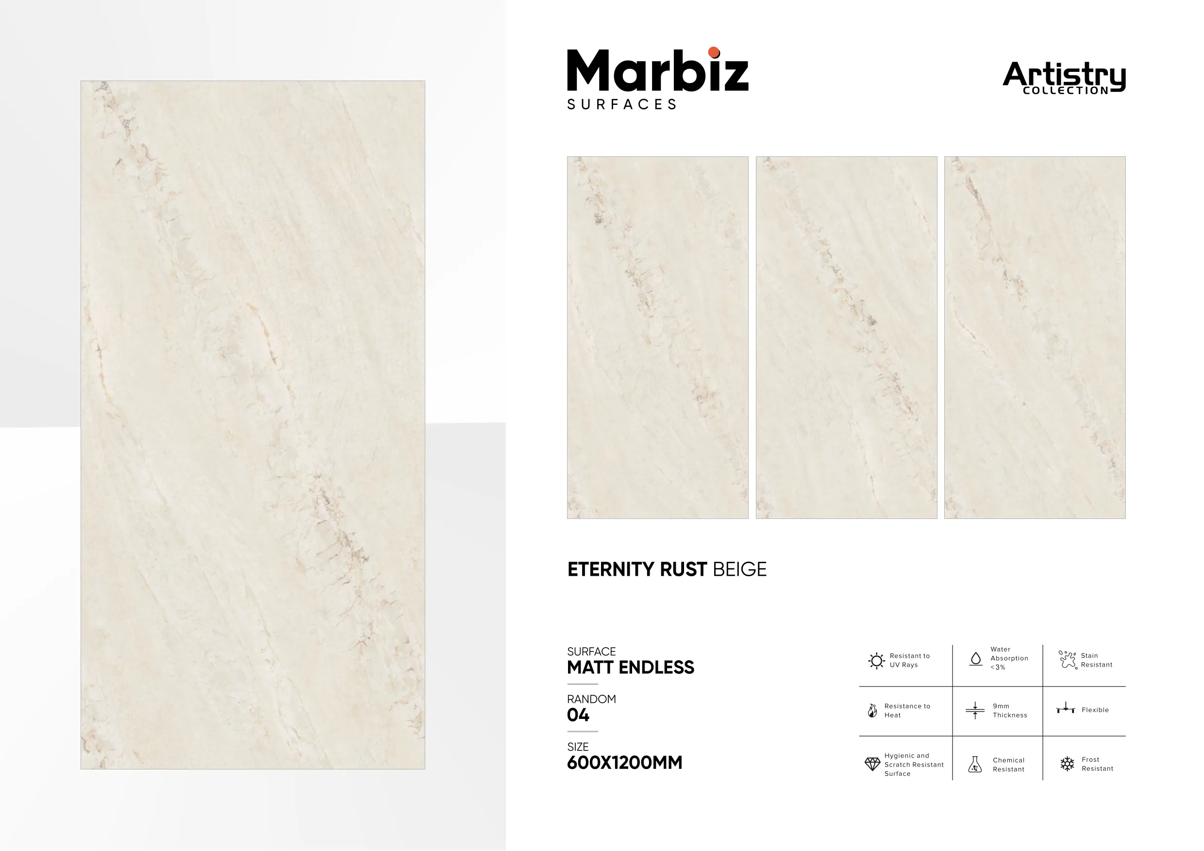 Artistry 600x1200mm Matt Endless - Design 25 - 600x1200mm Matt
