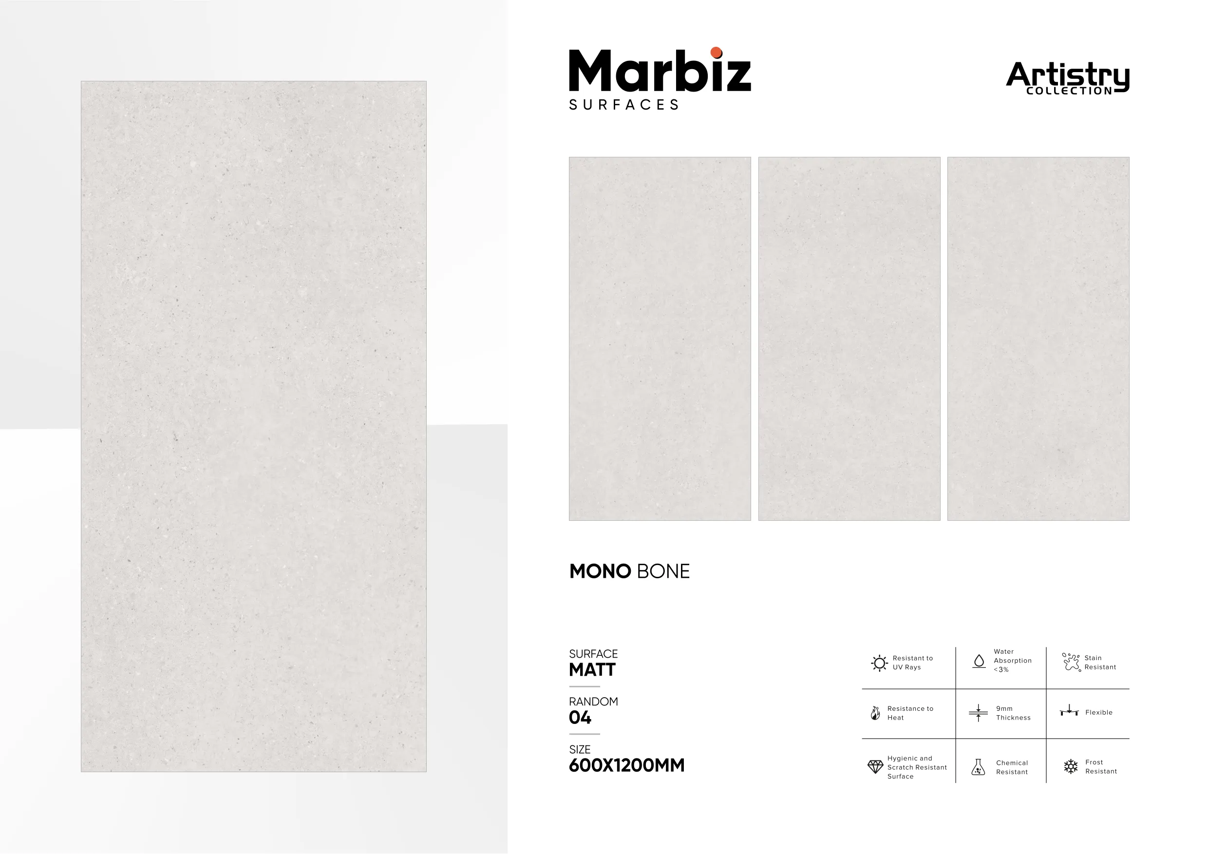 Artistry 600x1200mm Matt - Design 100 - 600x1200mm Matt
