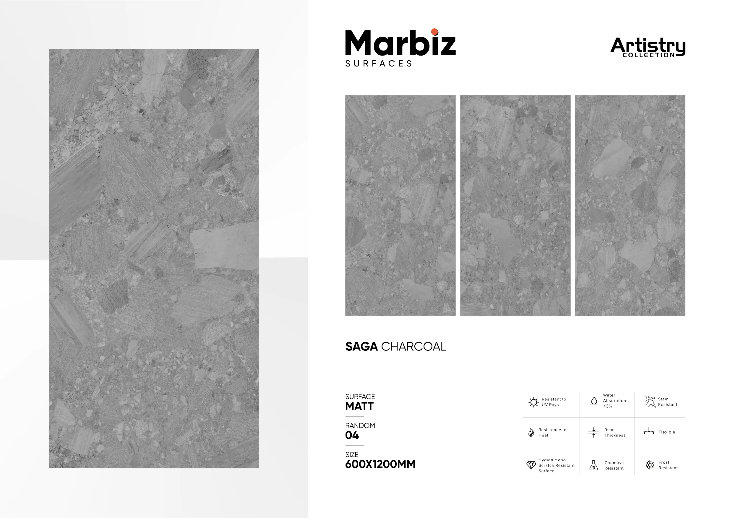 Artistry 600x1200mm Matt - Design 124 - 600x1200mm Matt