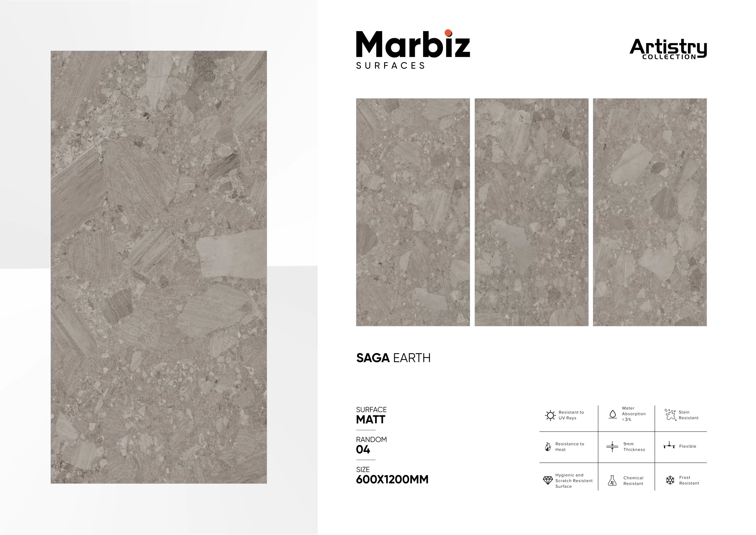 Artistry 600x1200mm Matt - Design 125 - 600x1200mm Matt