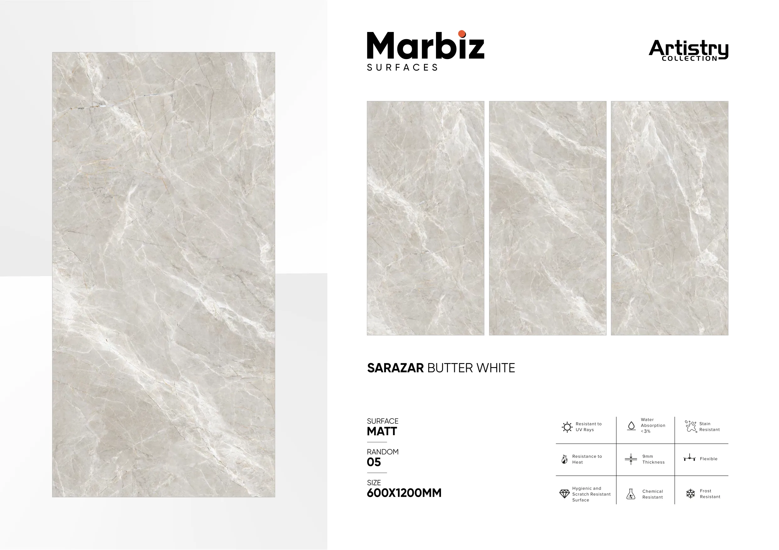 Artistry 600x1200mm Matt - Design 127 - 600x1200mm Matt