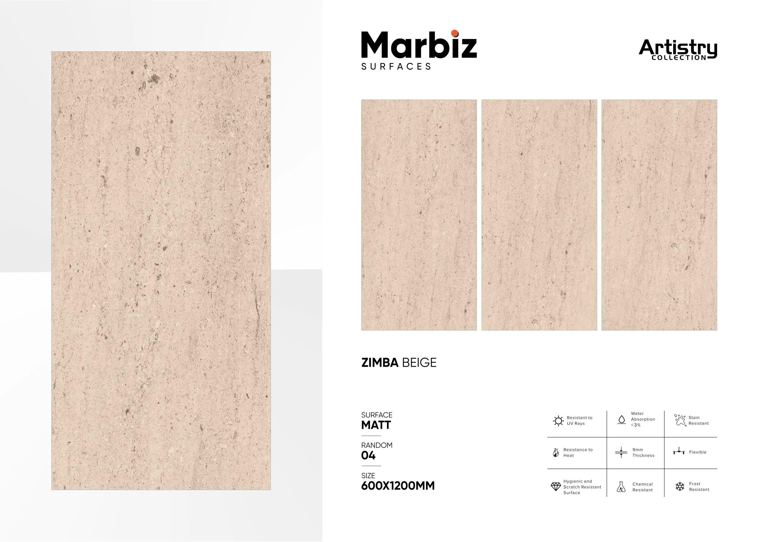Artistry 600x1200mm Matt - Design 164 - 600x1200mm Matt