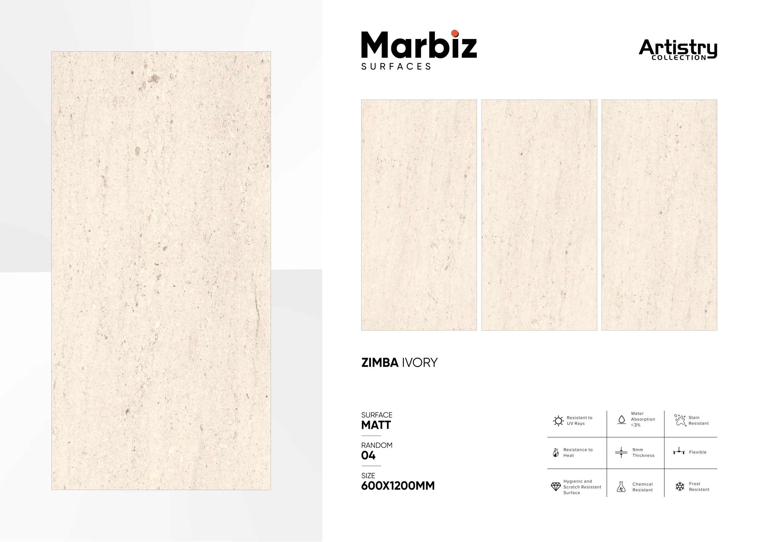 Artistry 600x1200mm Matt - Design 165 - 600x1200mm Matt