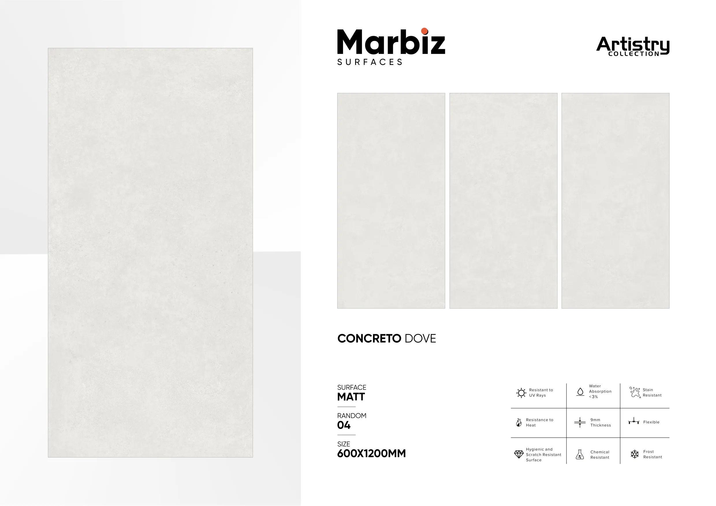 Artistry 600x1200mm Matt - Design 50 - 600x1200mm Matt